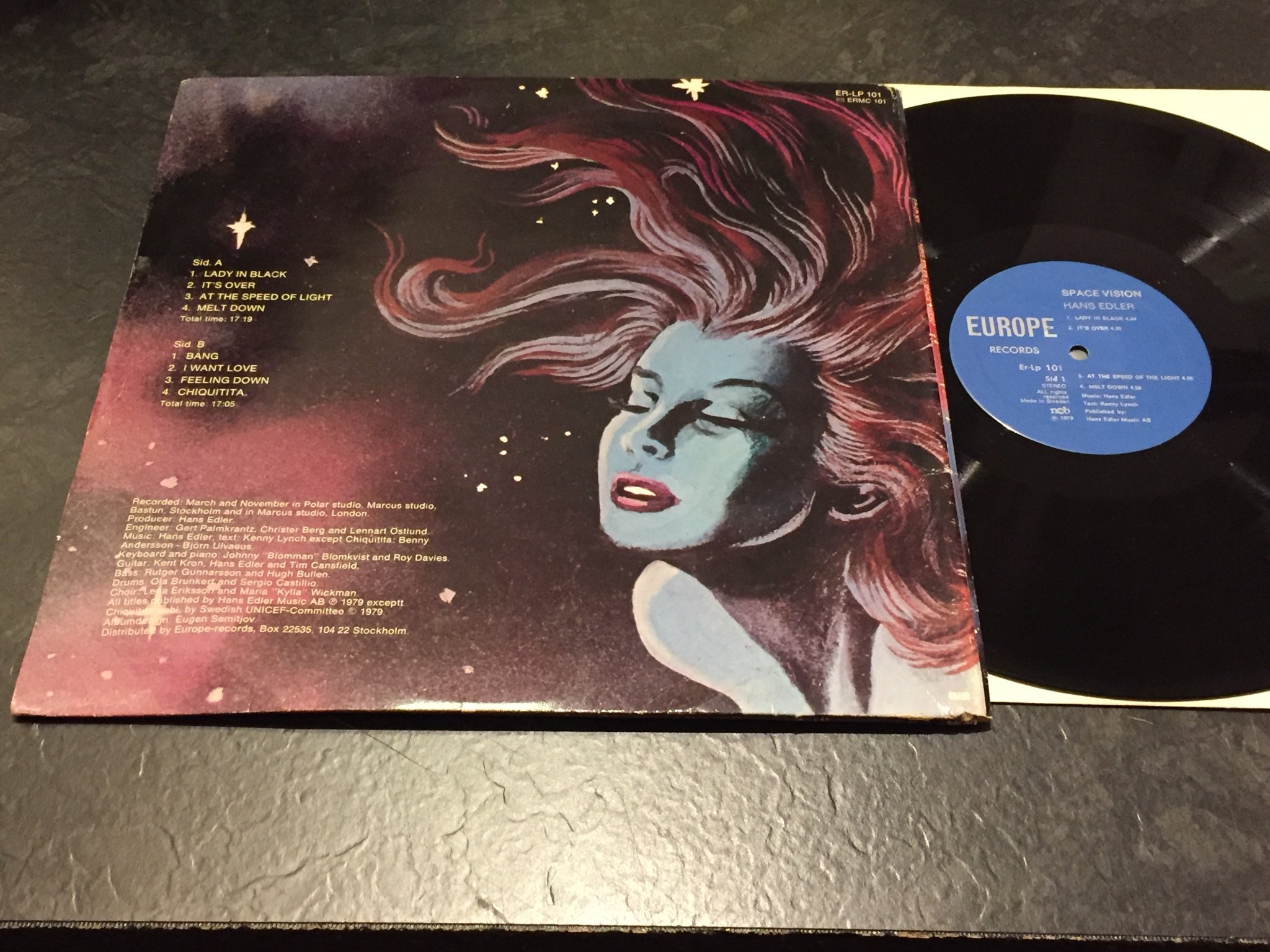 Omslagsbild för skivan HANS EDLER space vision LP -79 Swe EUROPE ER-LP 101