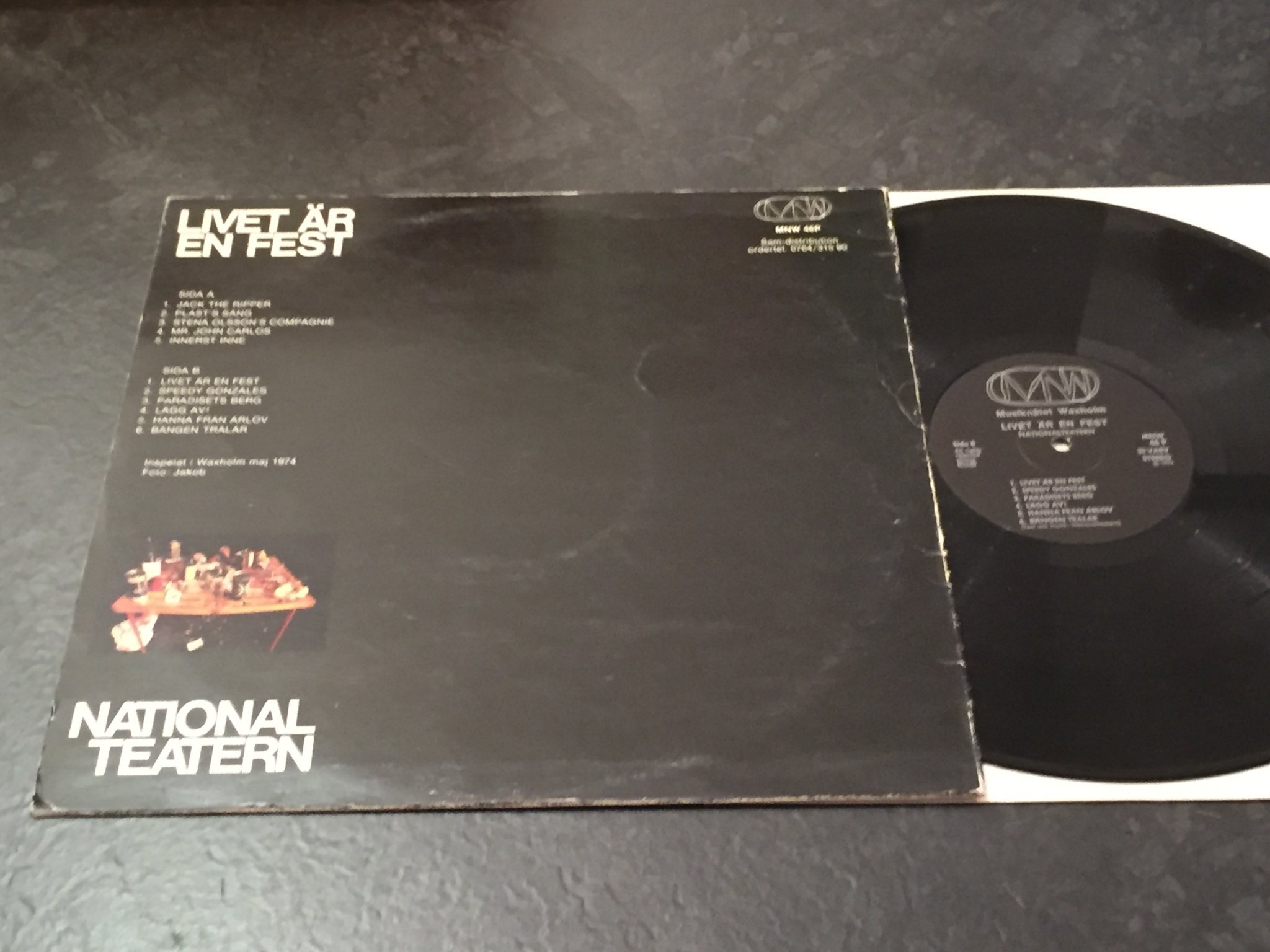 Omslagsbild för skivan NATIONALTEATERN livet är en fest LP -74 Swe MNW MNW 46P