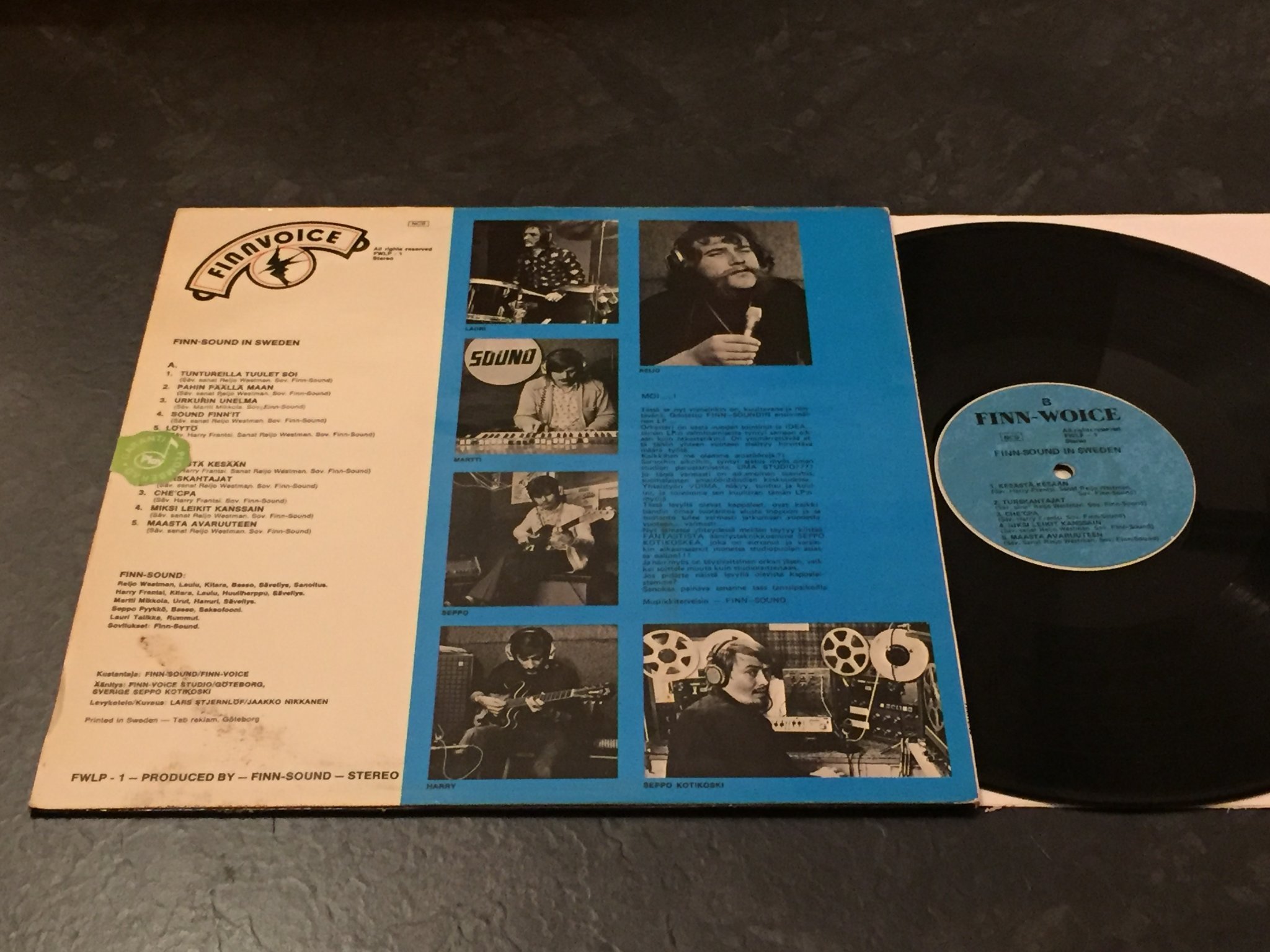 Omslagsbild för skivan FINN-SOUND in Sweden LP -70s Swe FINNVOICE FWLP-1