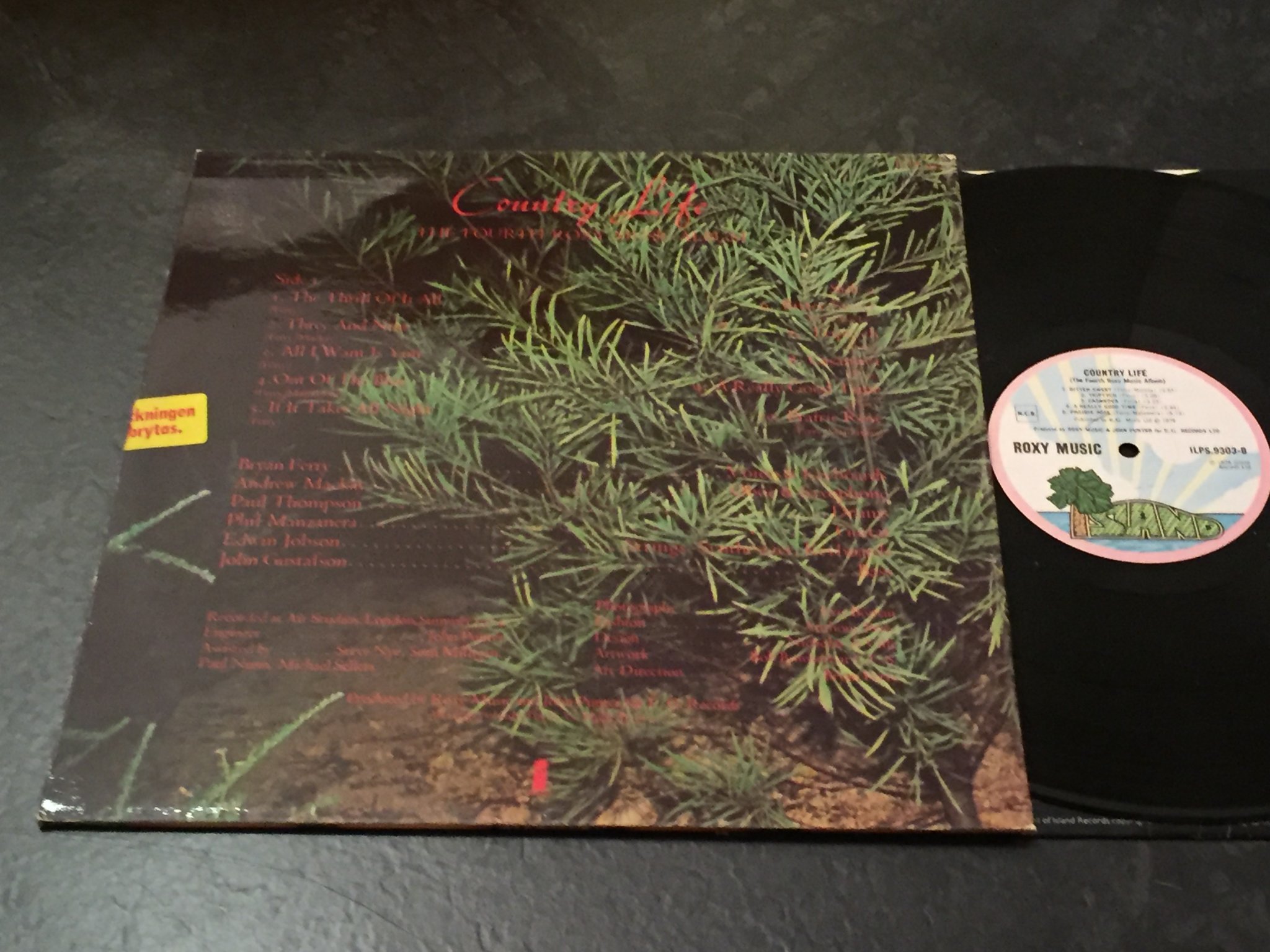 Omslagsbild för skivan ROXY MUSIC country life LP -74 Swe ISLAND ILPS 9303