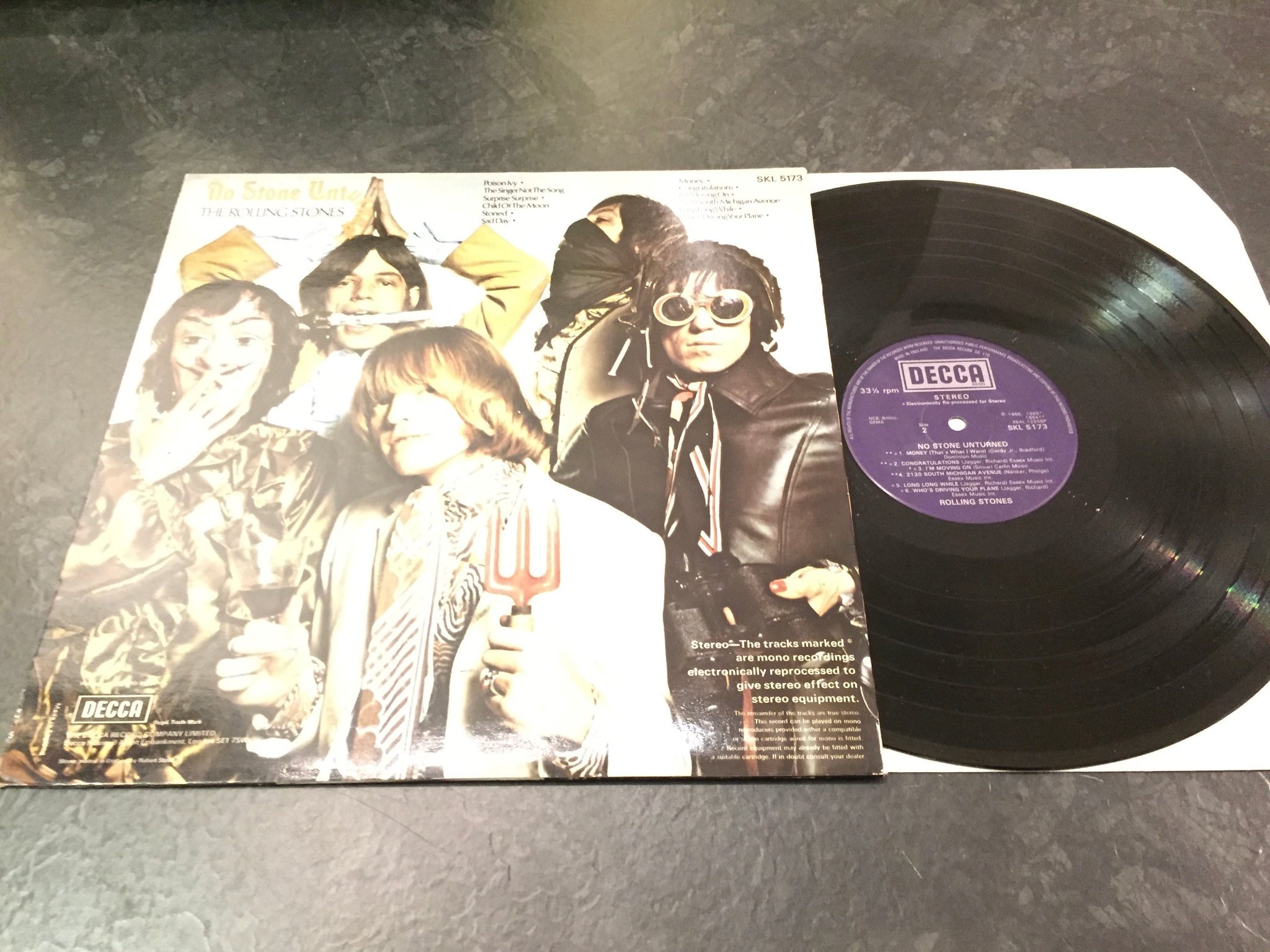 Omslagsbild för skivan ROLLING STONES no stone unturned LP -73/? DECCA SKL 5173