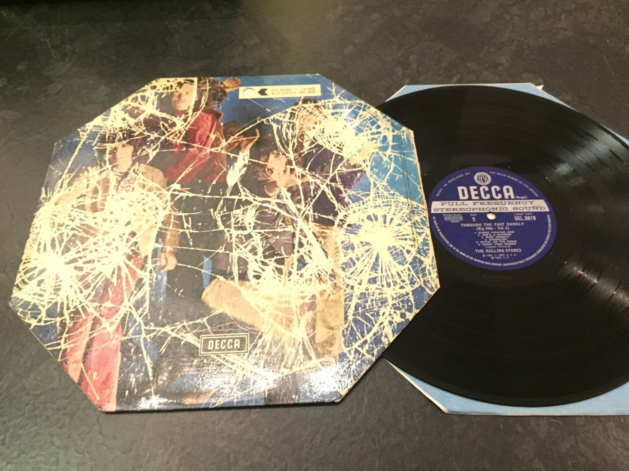 Omslagsbild för skivan ROLLING STONES through the past, darkly Vol 2 LP -69 UK DECCA SKL 5019