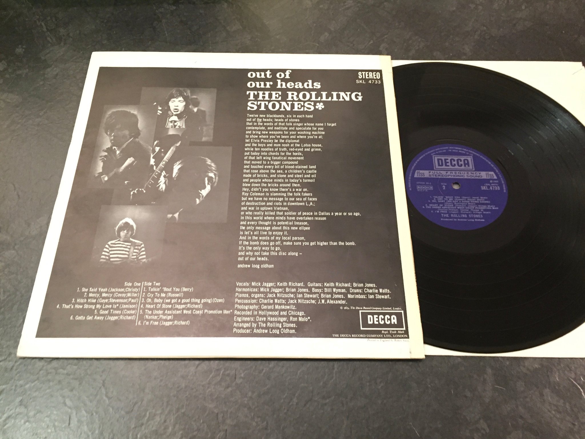 Omslagsbild för skivan ROLLING STONES Out Of Our Heads LP -65/? UK DECCA SKL 4733