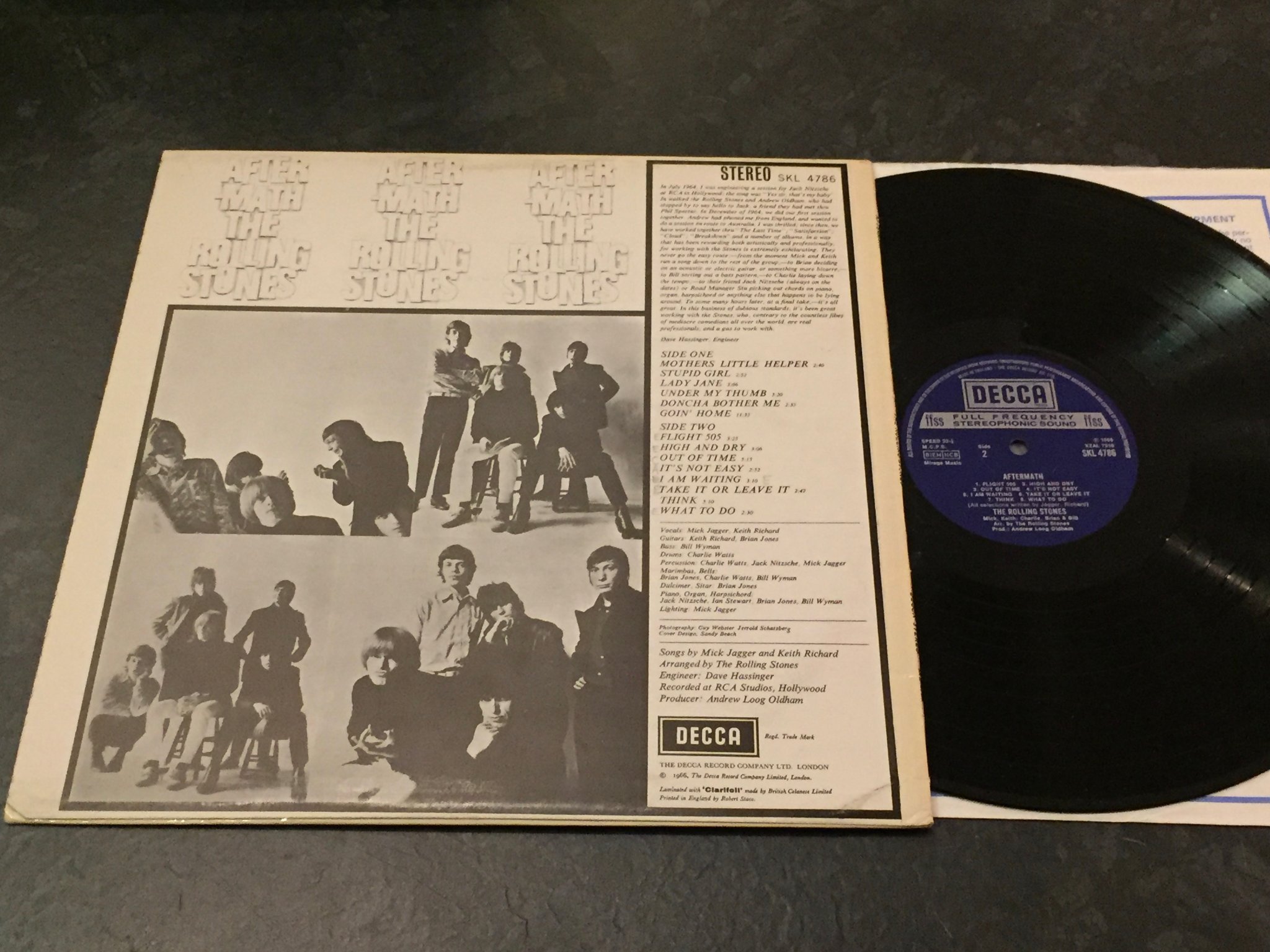 Omslagsbild för skivan ROLLING STONES aftermath LP -66/? UK DECCA SKL 4786