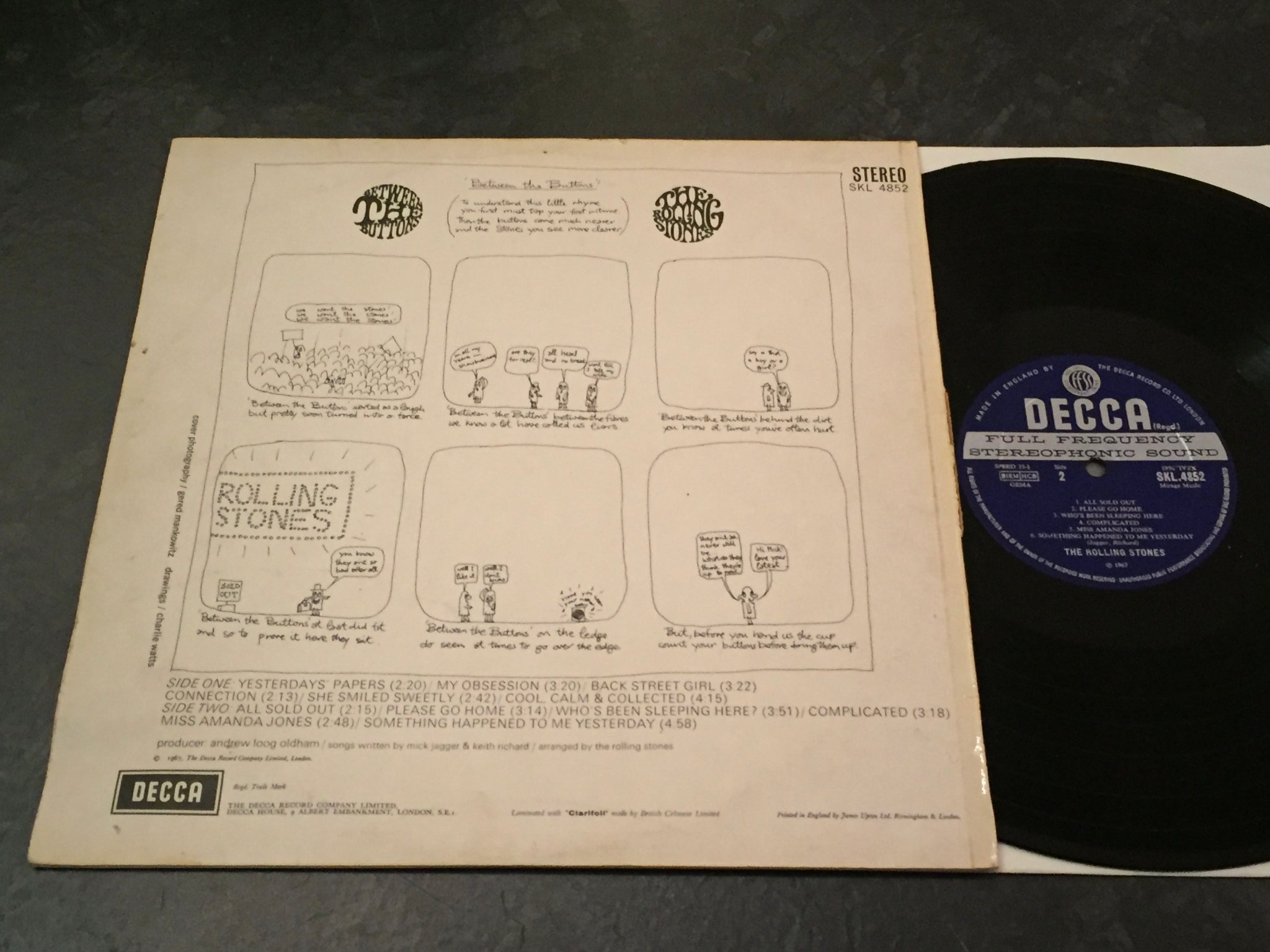 Omslagsbild för skivan ROLLING STONES Between The Buttons LP -67/? UK DECCA SKL 4852