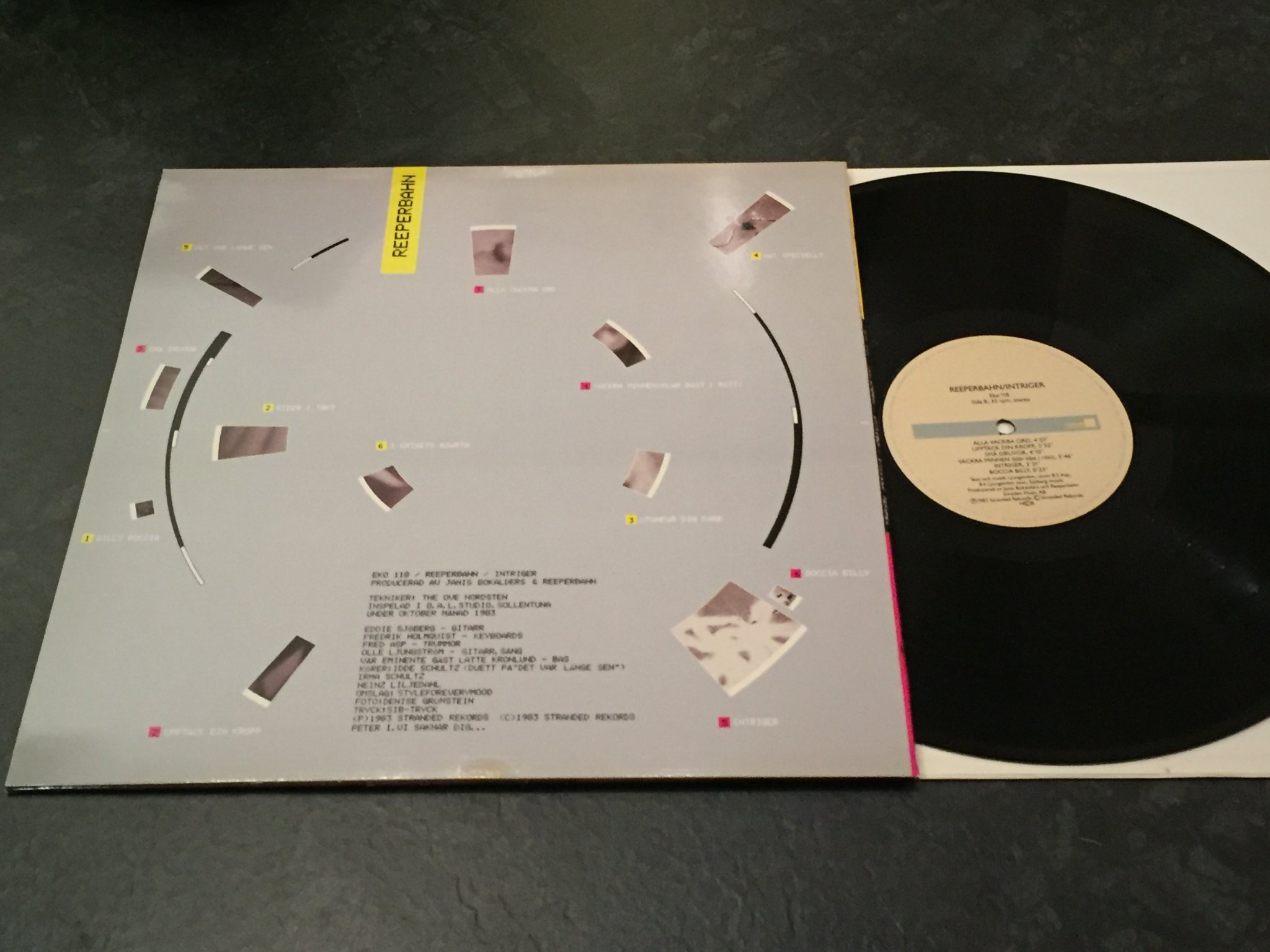 Omslagsbild för skivan REEPERBAHN intriger LP -83 STRANDED EKO 118