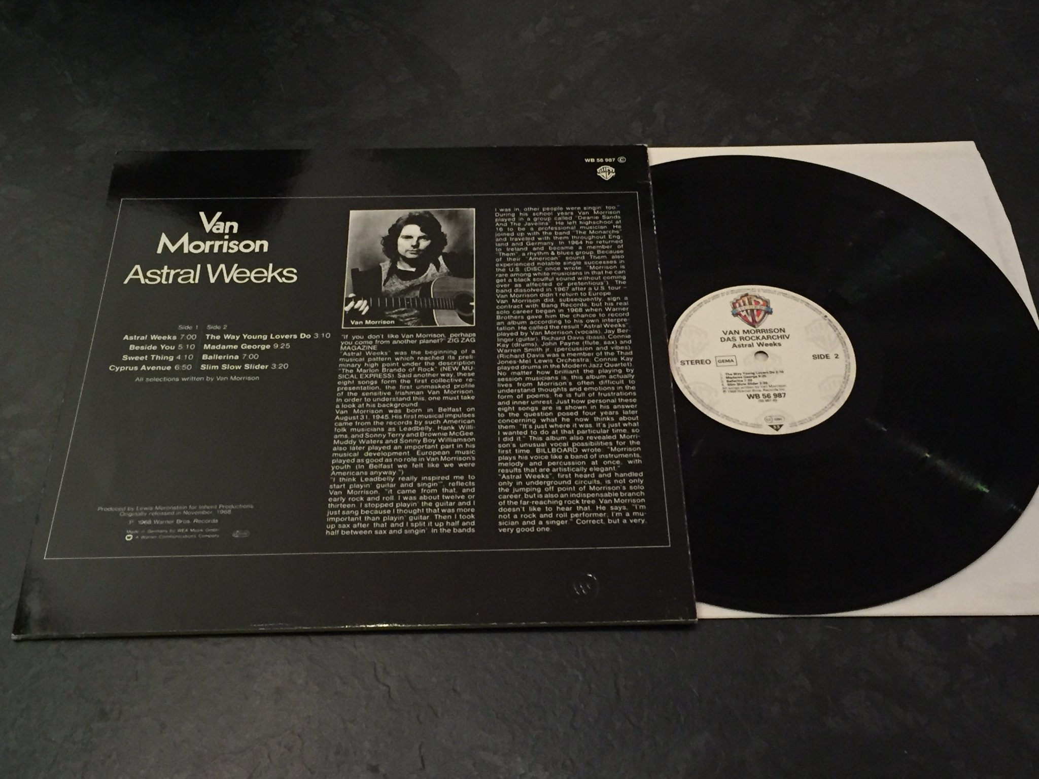 Omslagsbild för skivan VAN MORRISON astral weeks LP -68/8? WARNER BROS WB 56 987