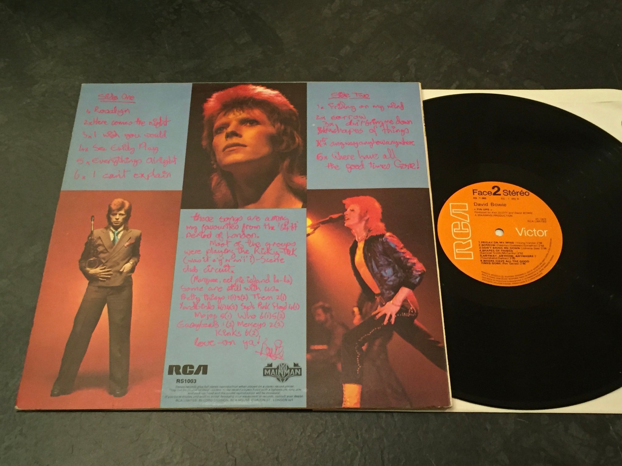 Omslagsbild för skivan DAVID BOWIE pinups LP -73 UK RCA RS1003