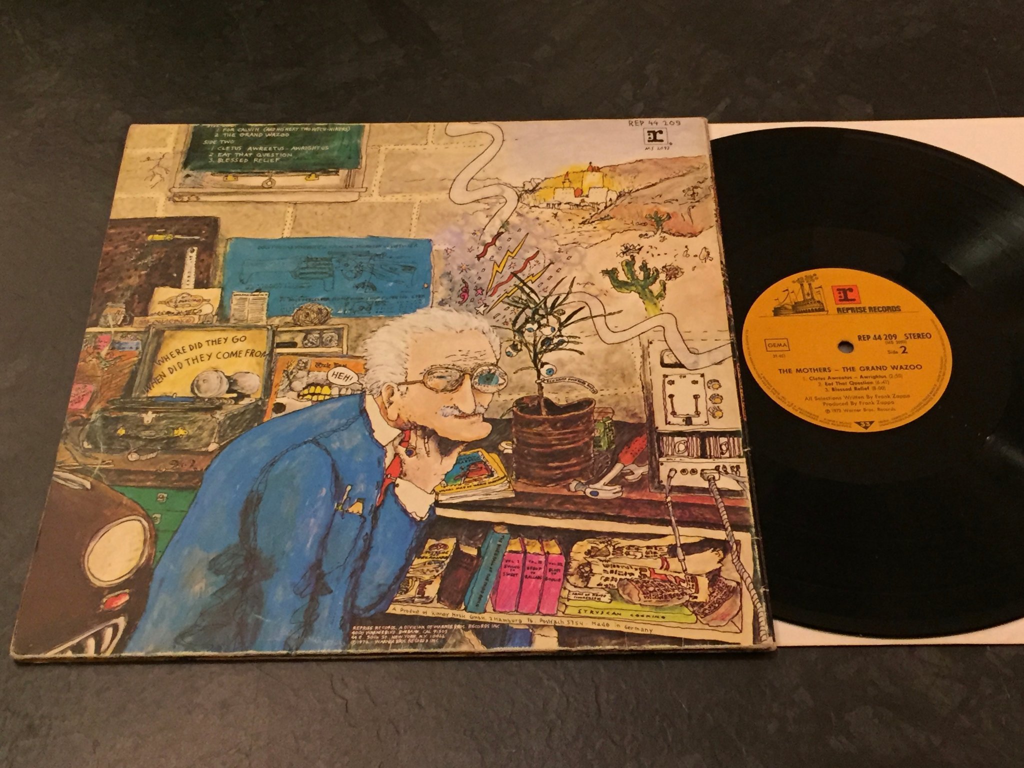 Omslagsbild för skivan THE MOTHERS the grand wazoo LP -72 Ger REPRISE REP 44209