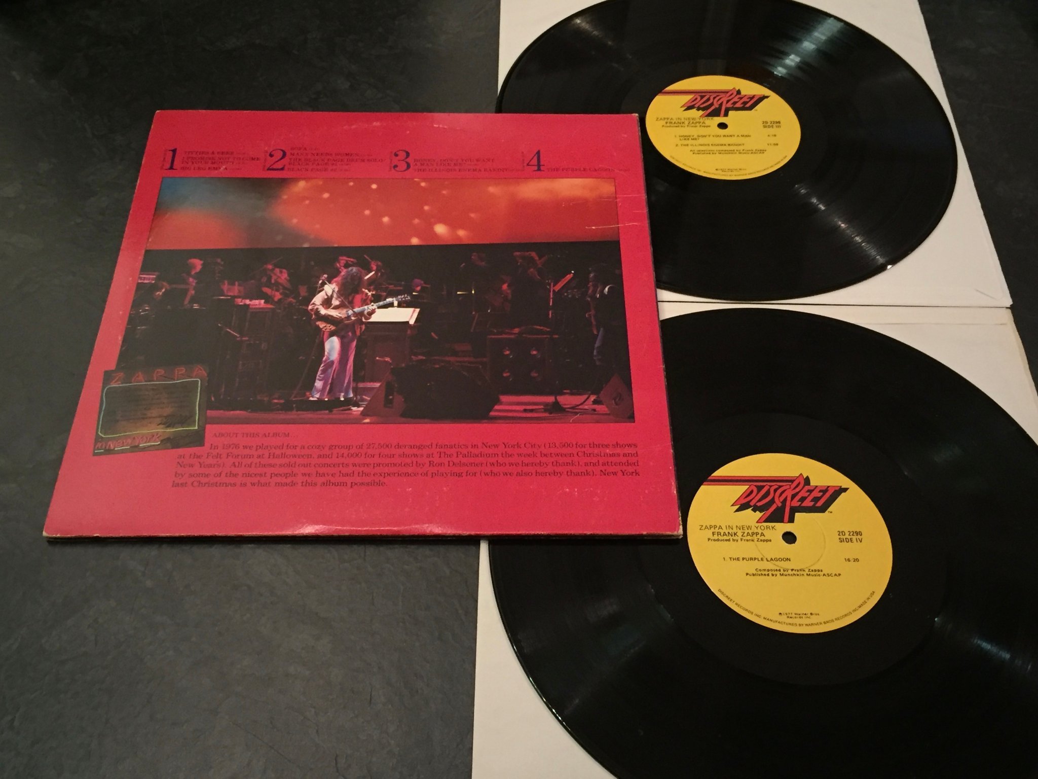 Omslagsbild för skivan FRANK ZAPPA Zappa in New York 2xLP -78 US DISCREET 2D 2290