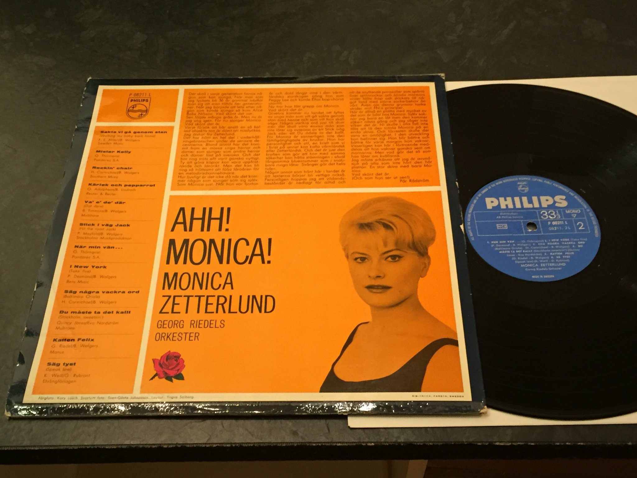 Omslagsbild för skivan MONICA ZETTERLUND ahh! LP -62 Swe PHILIPS P 08211 L