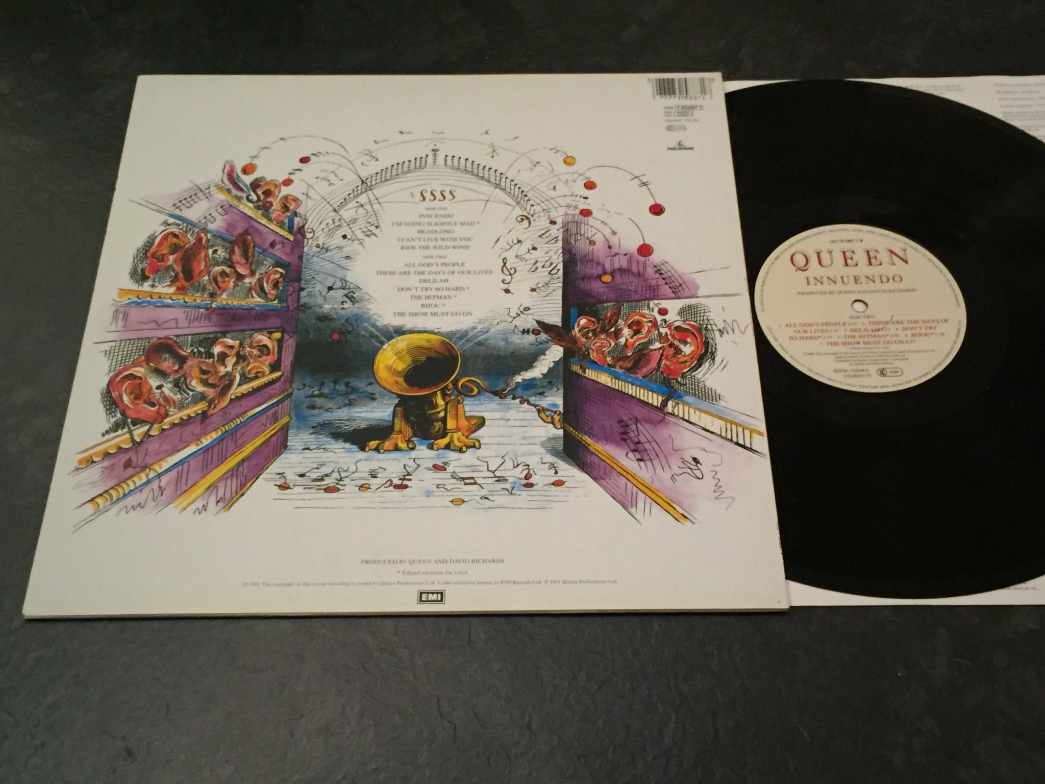 Omslagsbild för skivan QUEEN innuendo LP -91 PARLOPHONE 068 79 5887 1 rare!
