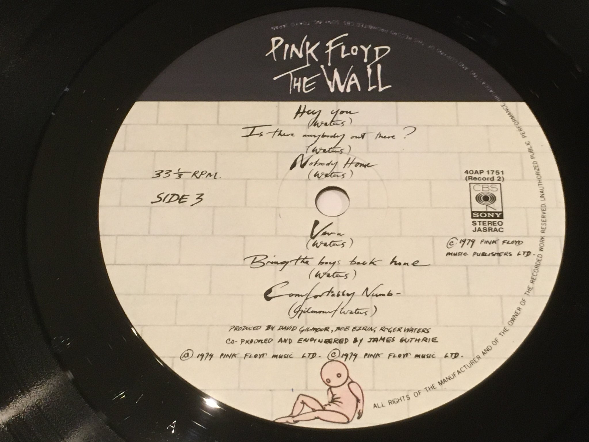 Omslagsbild för skivan PINK FLOYD the wall 2xLP -79 Japan CBS/SONY 40AP 1750~1  