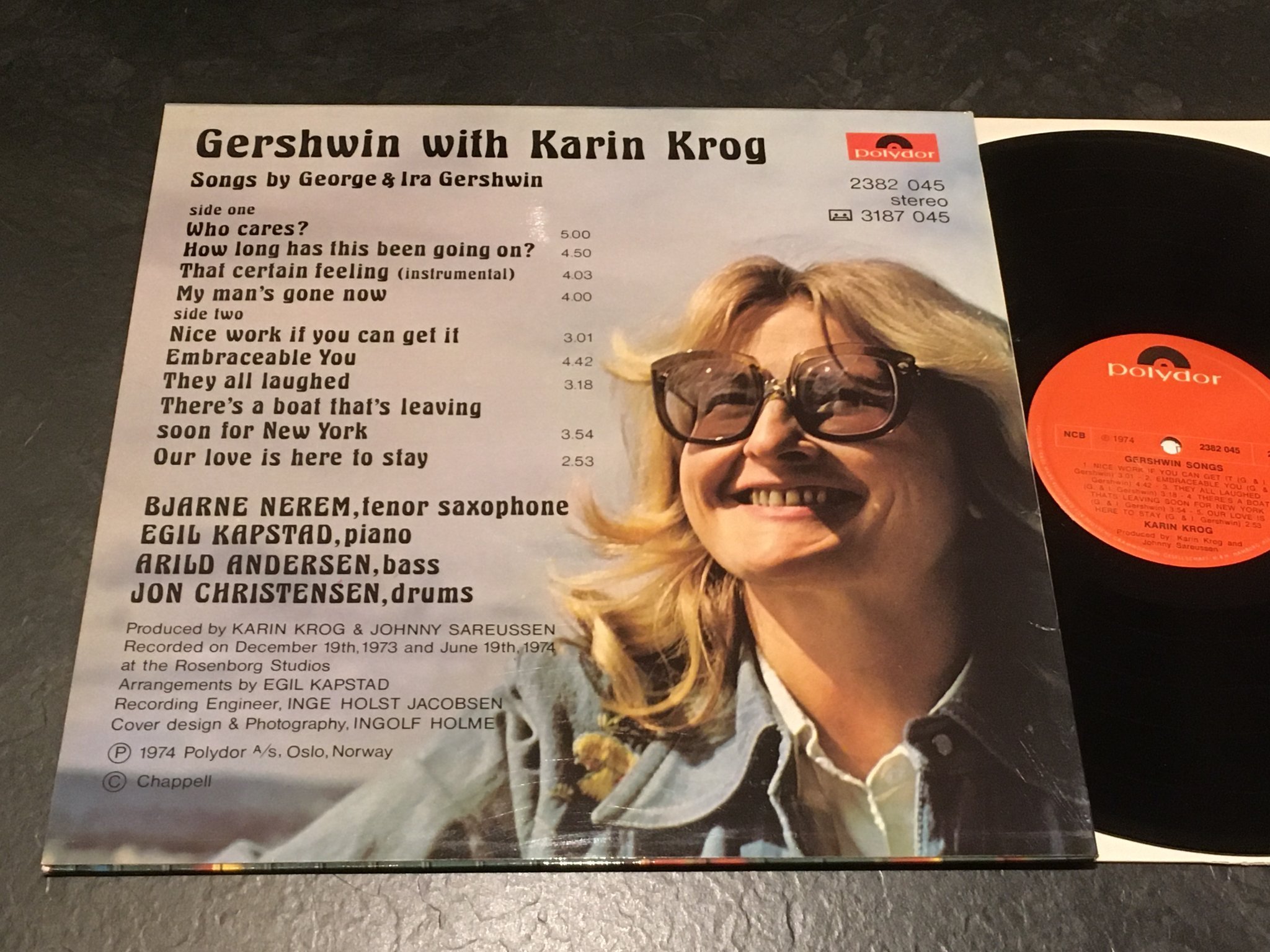 Omslagsbild för skivan KARIN KROG Gershwin With Karin Krog LP -74 Norway POLYDOR 2382 045
