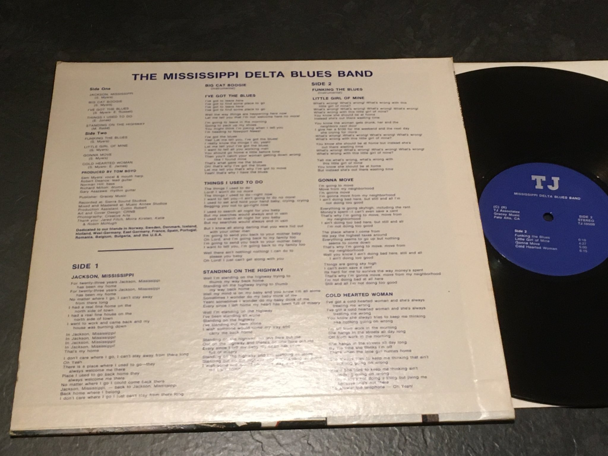 Omslagsbild för skivan MISSISSIPPI DELTA BLUES BAND s/t LP US TJ RECORDS TJ-1050 