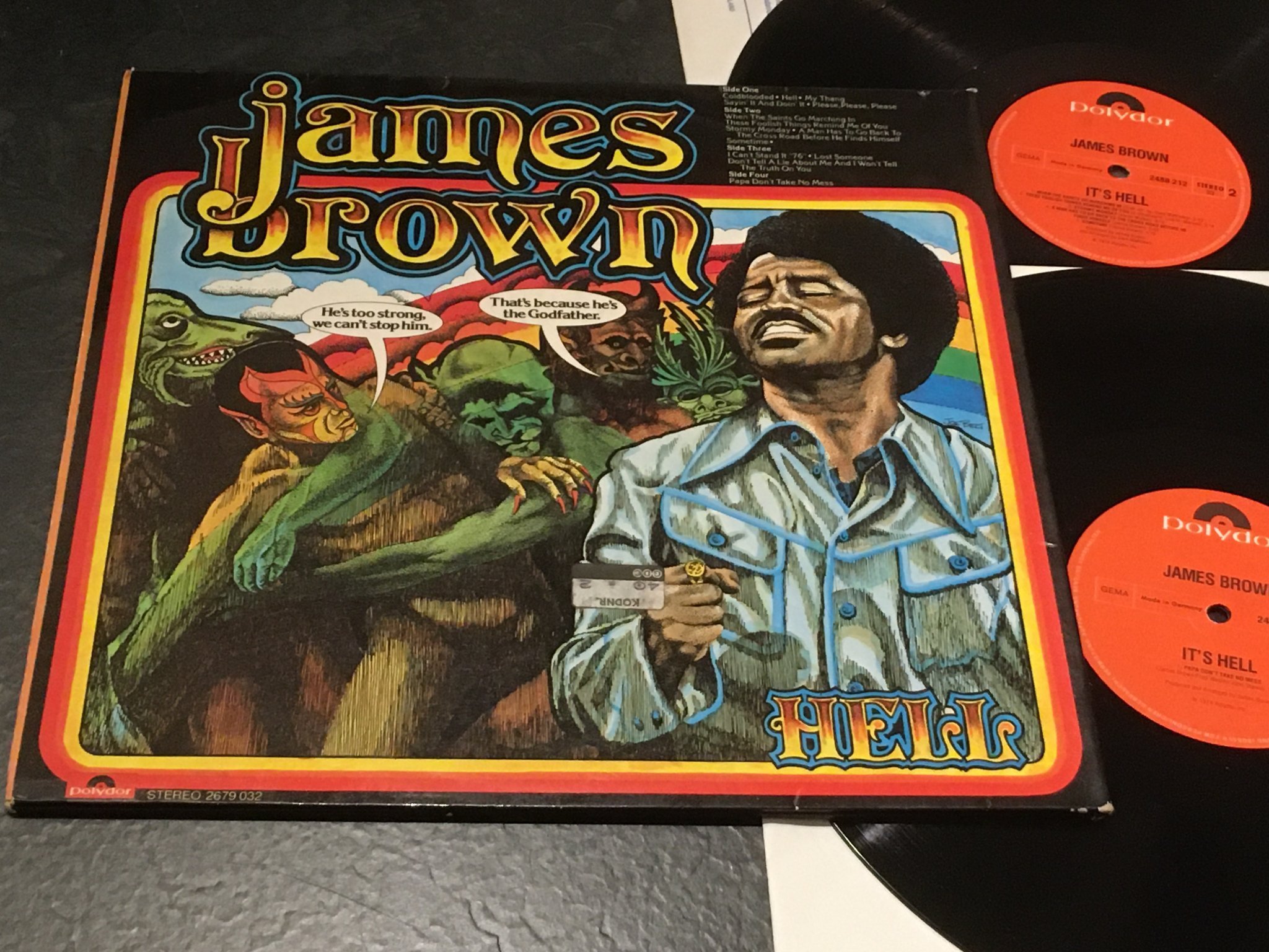 Omslagsbild för skivan JAMES BROWN hell 2xLP -74 Ger POLYDOR 2679 032