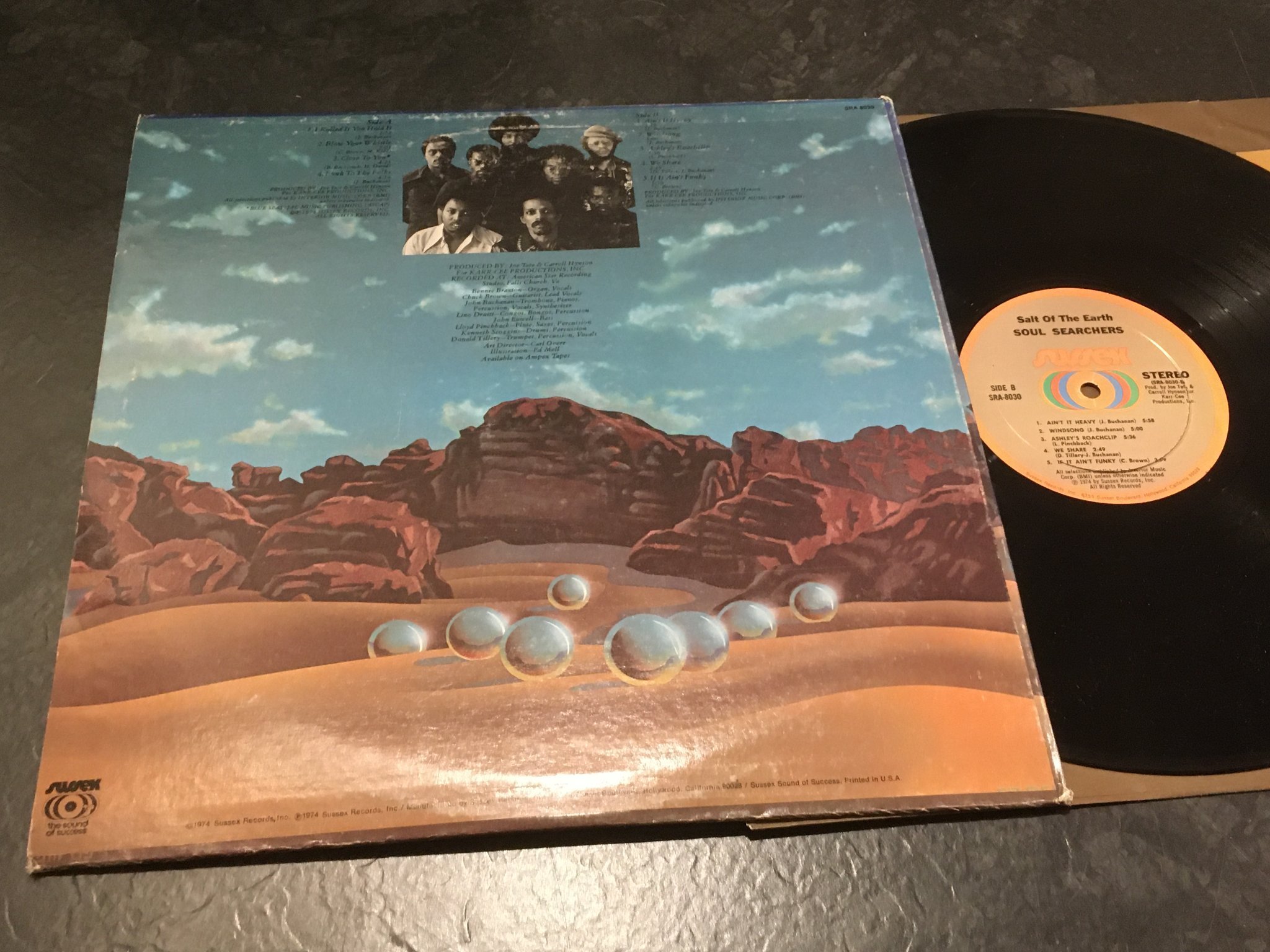 Omslagsbild för skivan SOUL SEARCHERS salt of the earth LP -74 US SUSSEX SRA 8030