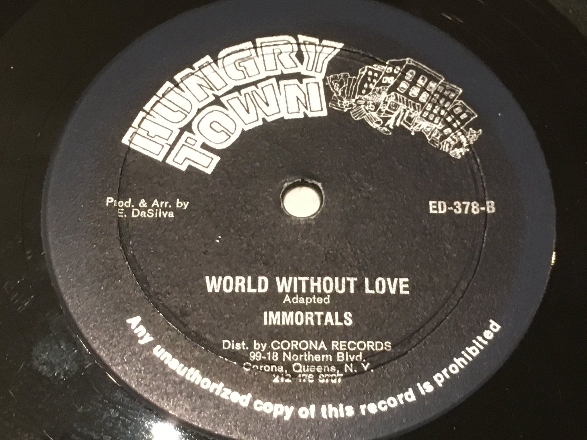 Omslagsbild för skivan IMMORTALS House Is Not A Home 12”single -78 US HUNGRY TOWN ED 378 very rare 