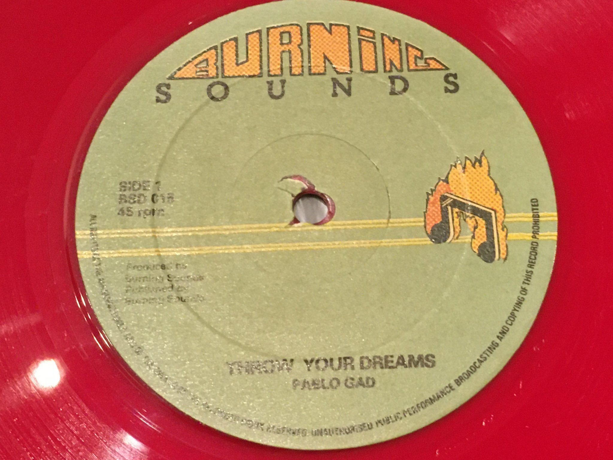 Omslagsbild för skivan PABLO GAD throw your dreams 12”single -7? UK BURNING SOUNDS BSD 015