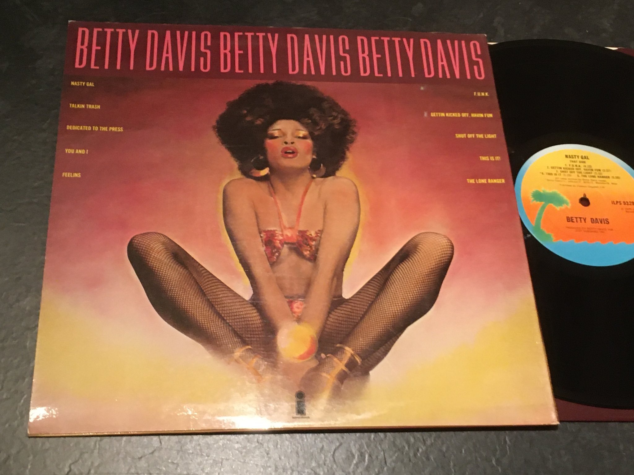 Omslagsbild för skivan BETTY DAVIS nasty gal LP -75 US ISLAND ILPS-9329 funk