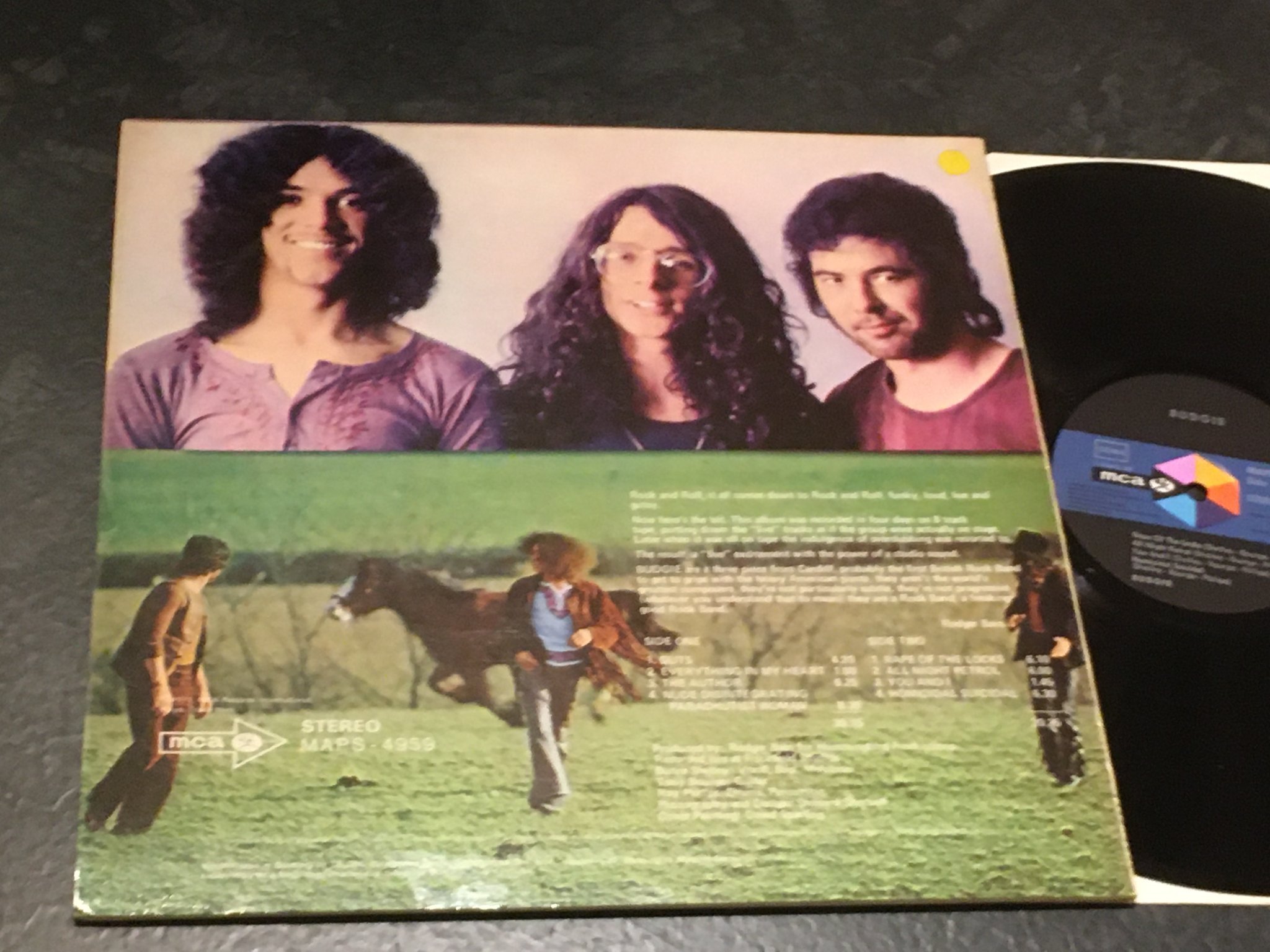 Omslagsbild för skivan BUDGIE s/t LP -71 Ger MCA MAPS 4959 yeah!!!