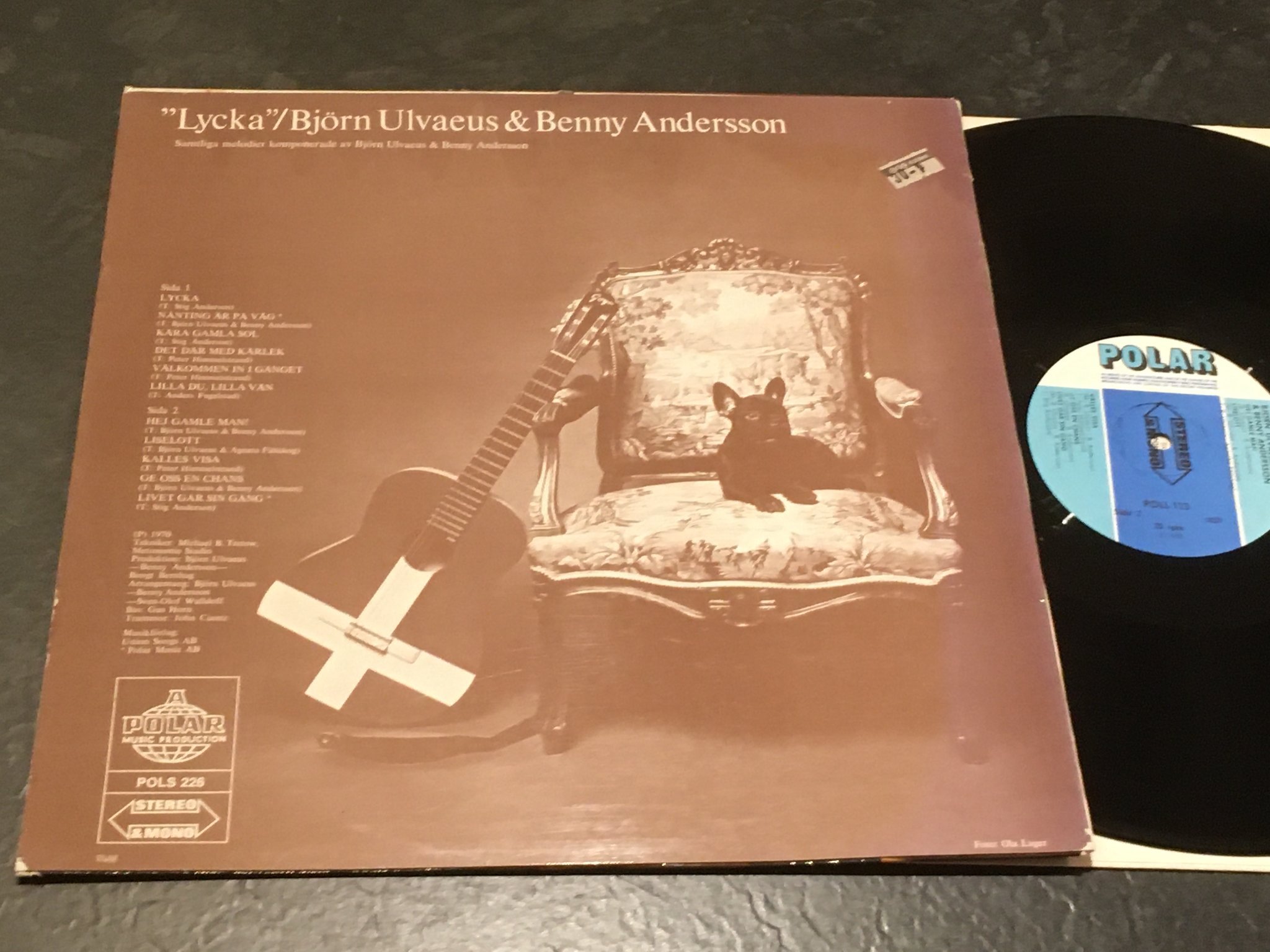 Omslagsbild för skivan BJÖRN ULVAEUS & BENNY ANDERSSON lycka LP -70 Swe POLAR POLS 226