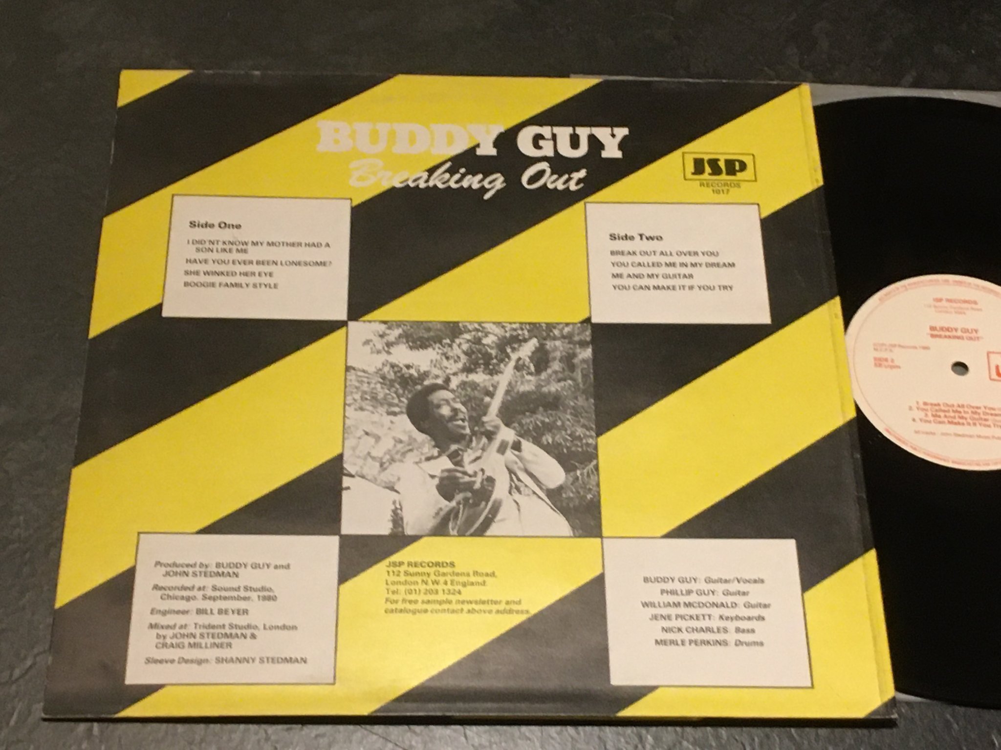 Omslagsbild för skivan BUDDY GUY breaking out LP -80 UK JSP 1017 blues 