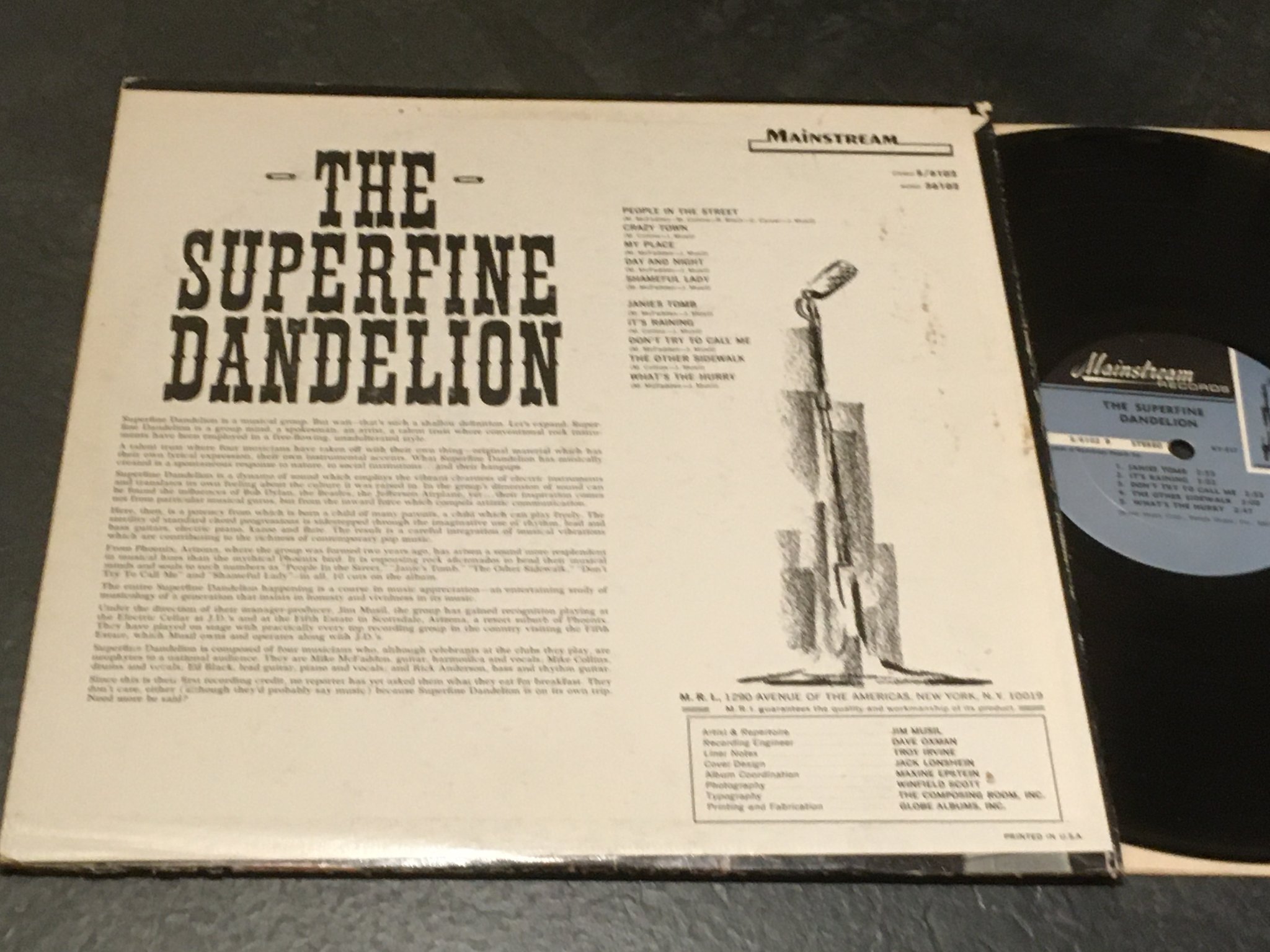 Omslagsbild för skivan THE SUPERFINE DANDELION s/t LP -67 US MAINSTREAM S/6102