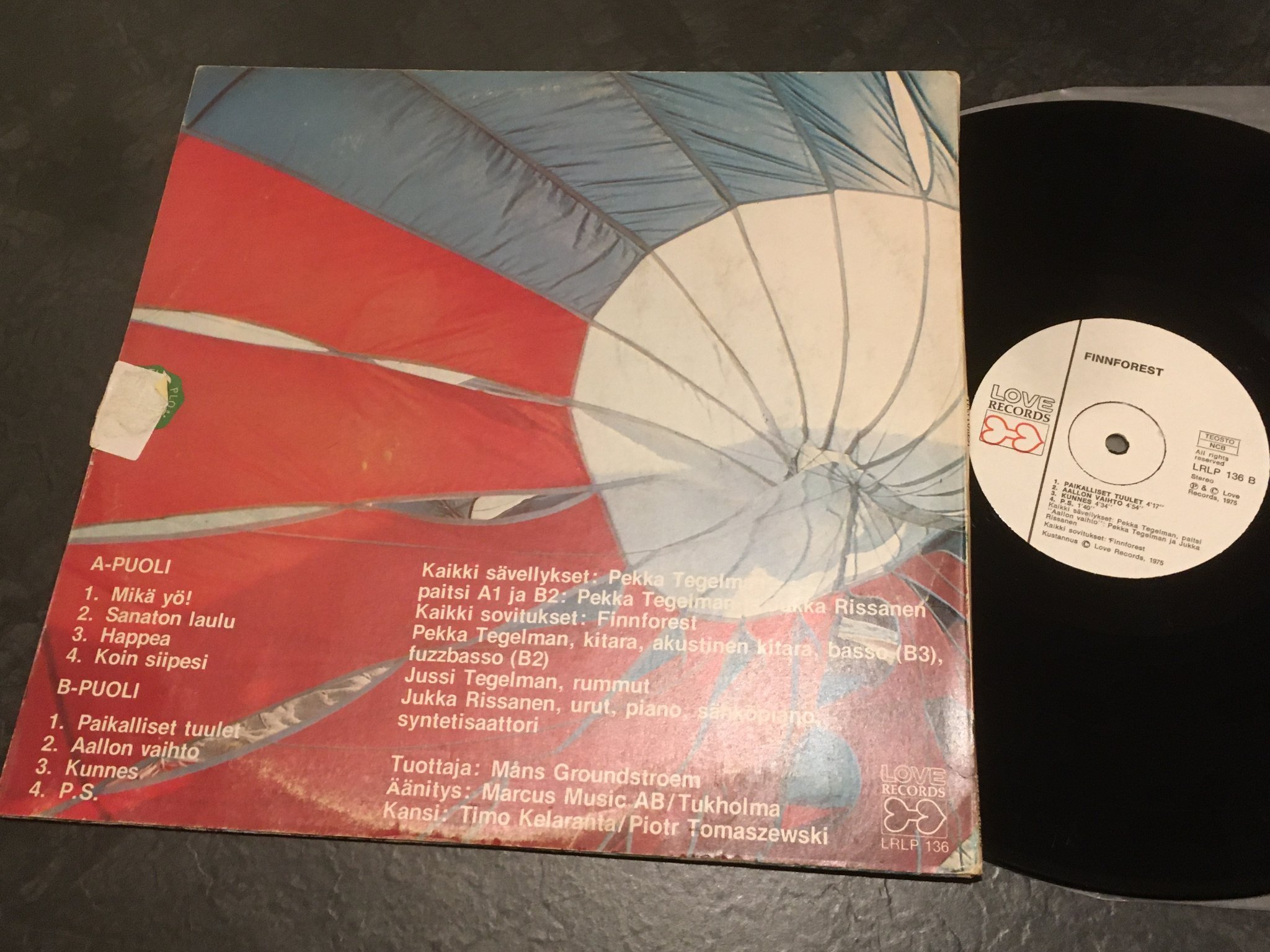 Omslagsbild för skivan FINNFOREST s/t LP -75 Finland LOVE RECORDS LRLP 136  Rare!!!