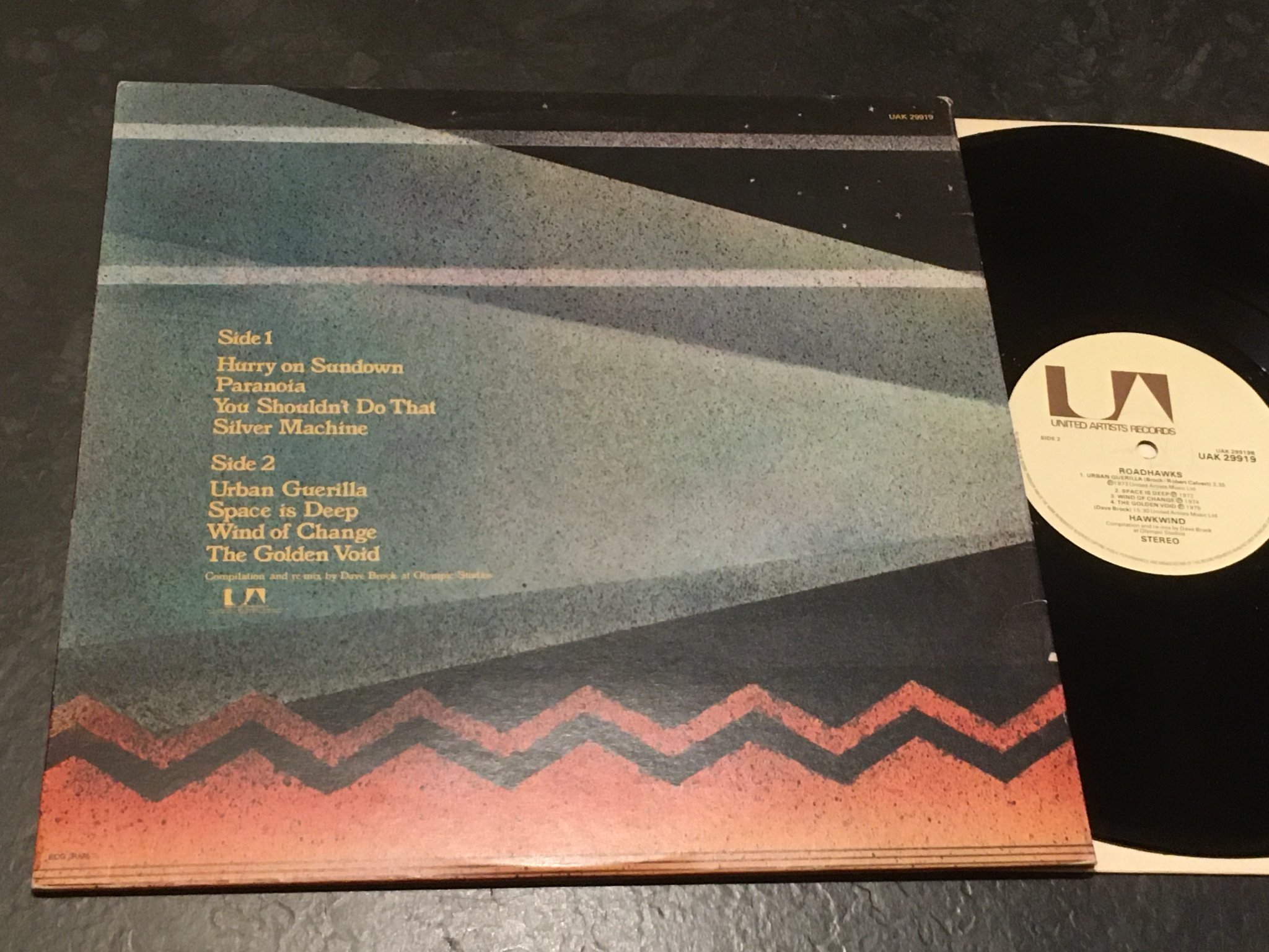 Omslagsbild för skivan HAWKWIND roadhawks LP  -76 UNITED ARTISTS UAK 29919