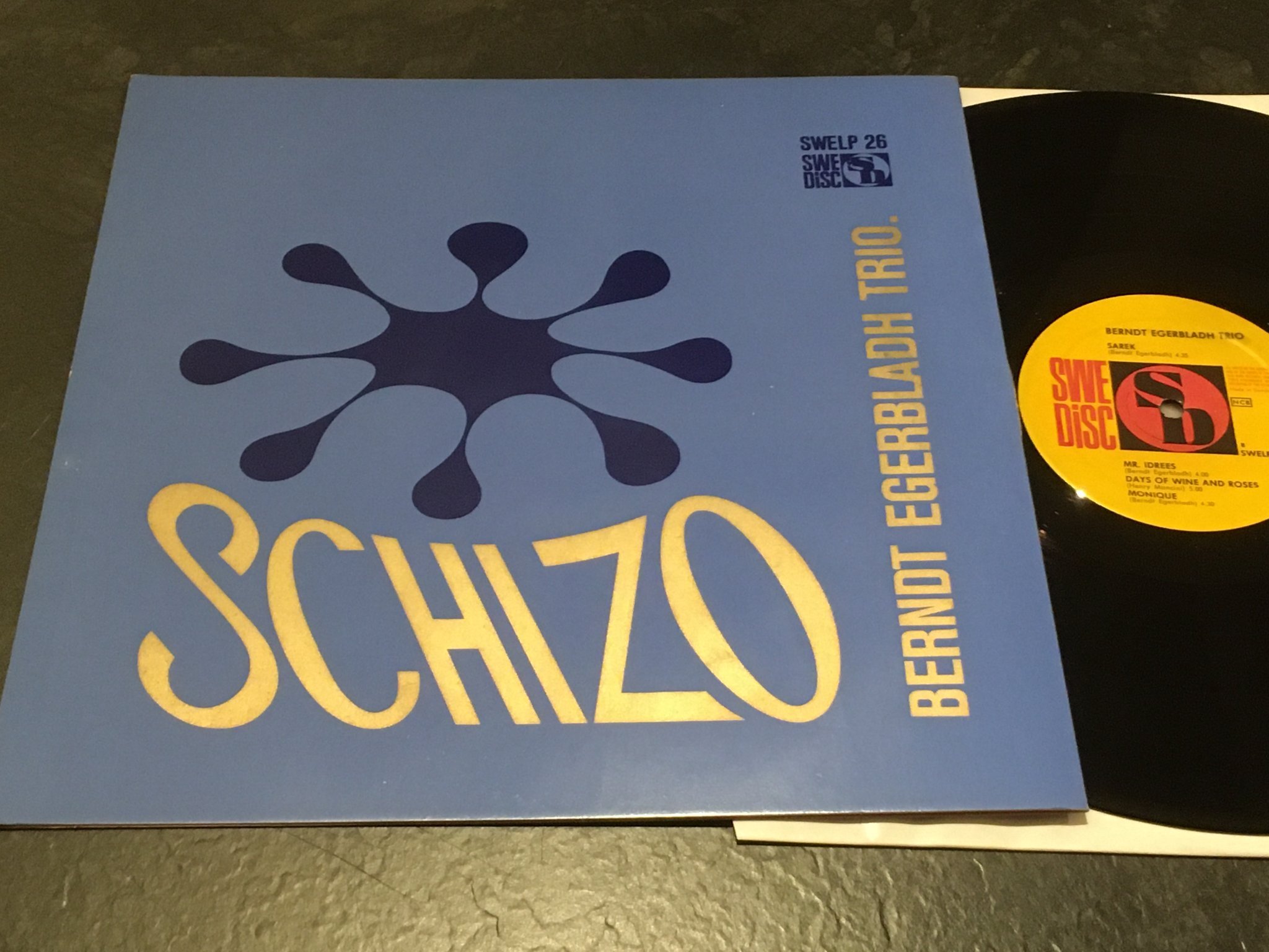 Omslagsbild för skivan BERNT EGERBLADH TRIO schizo LP -65 SWEDISC SWELP 26  rare jazz