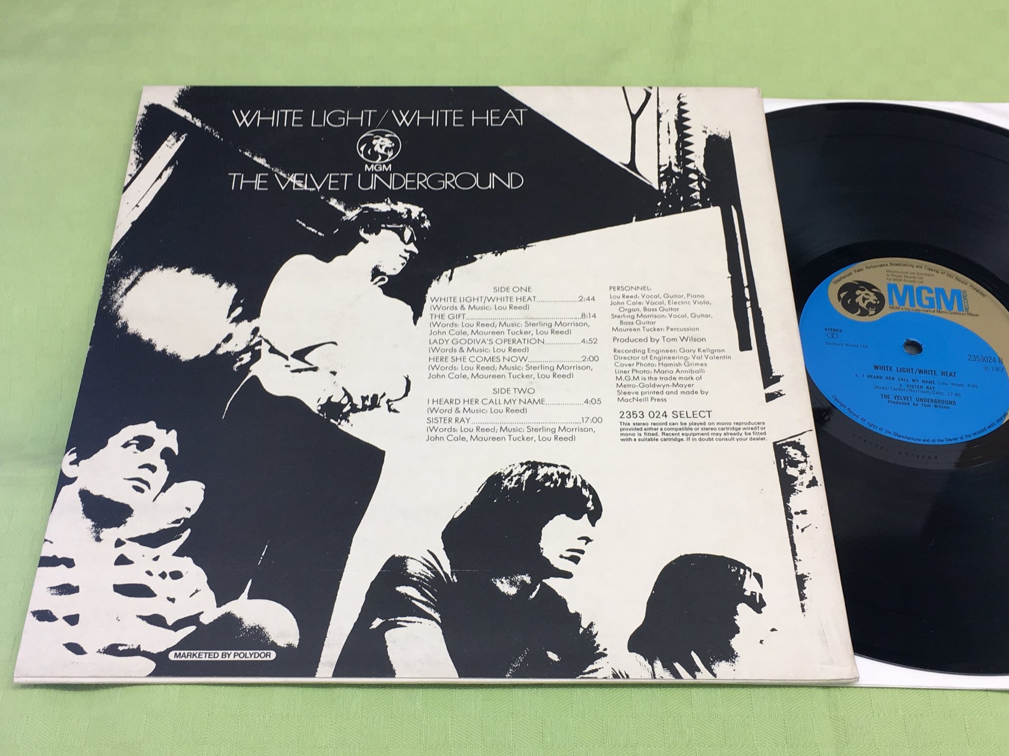 Omslagsbild för skivan THE VELVET UNDERGROUND white light LP -67 UK MGM 2353024