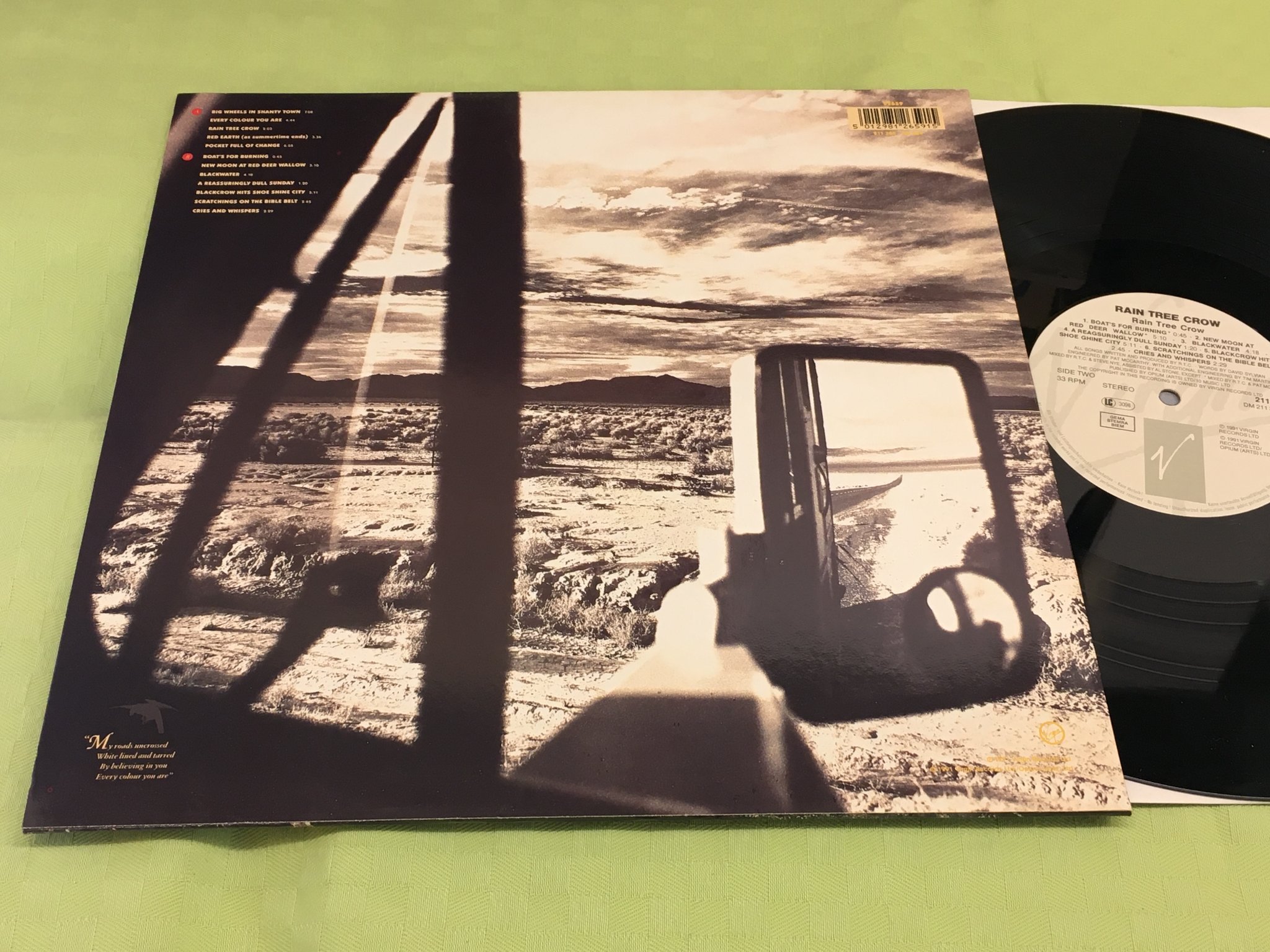 Omslagsbild för skivan RAIN TREE CROW s/t LP -91 VIRGIN 211 380