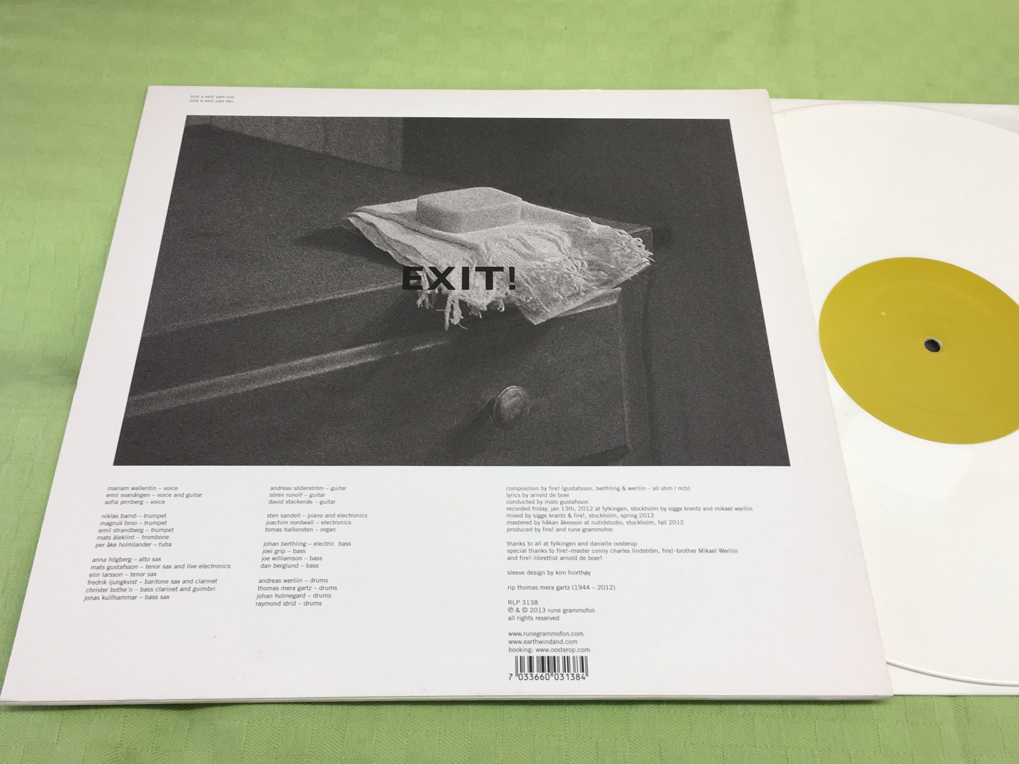 Omslagsbild för skivan FIRE ORCHESTRA exit! LP 2013 RUNE GRAMMOFON RLP 3138