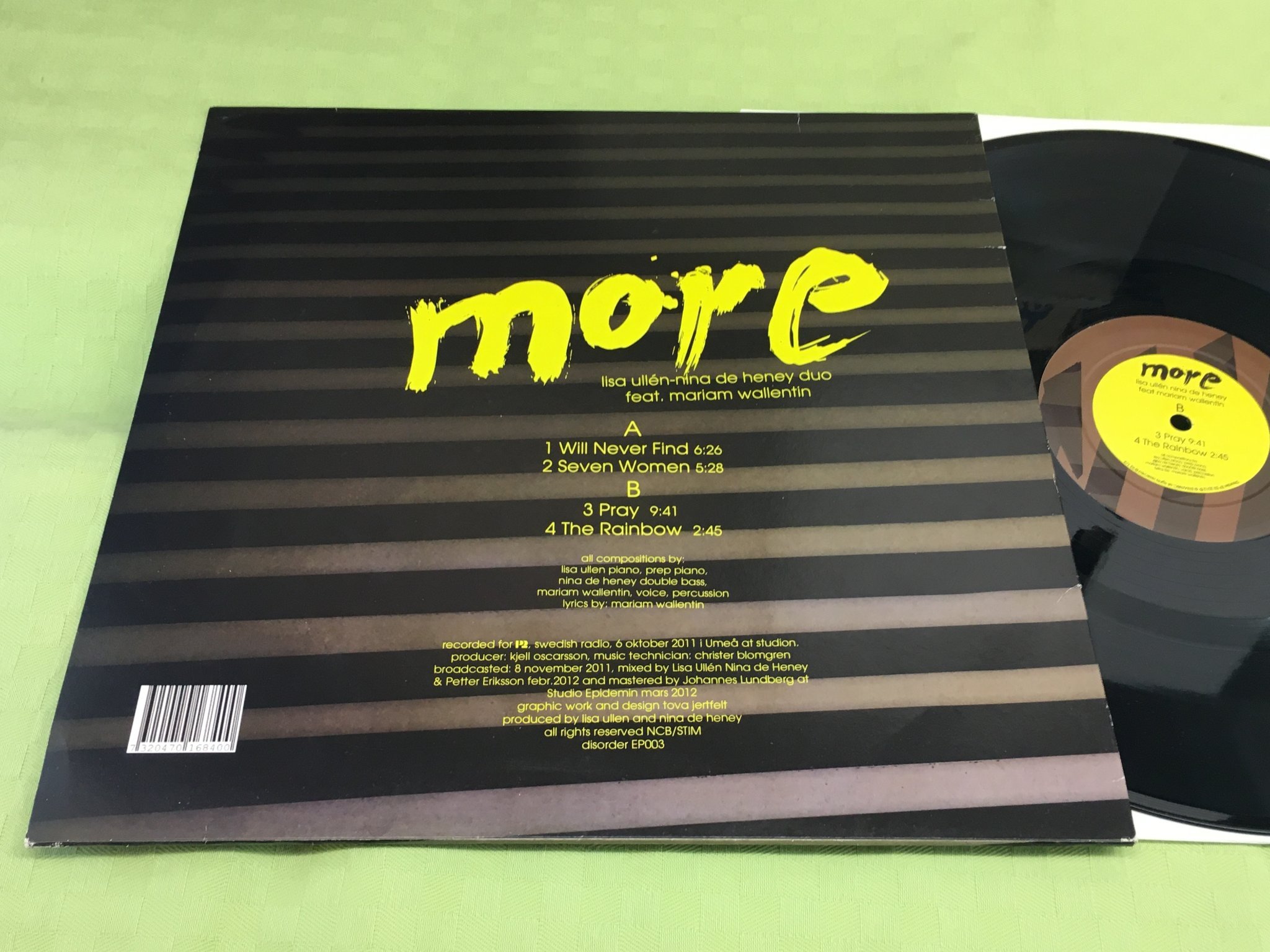 Omslagsbild för skivan LISA ULLÉN-NINA DE HENEY DUO more LP 2012 DISORDER EP 03
