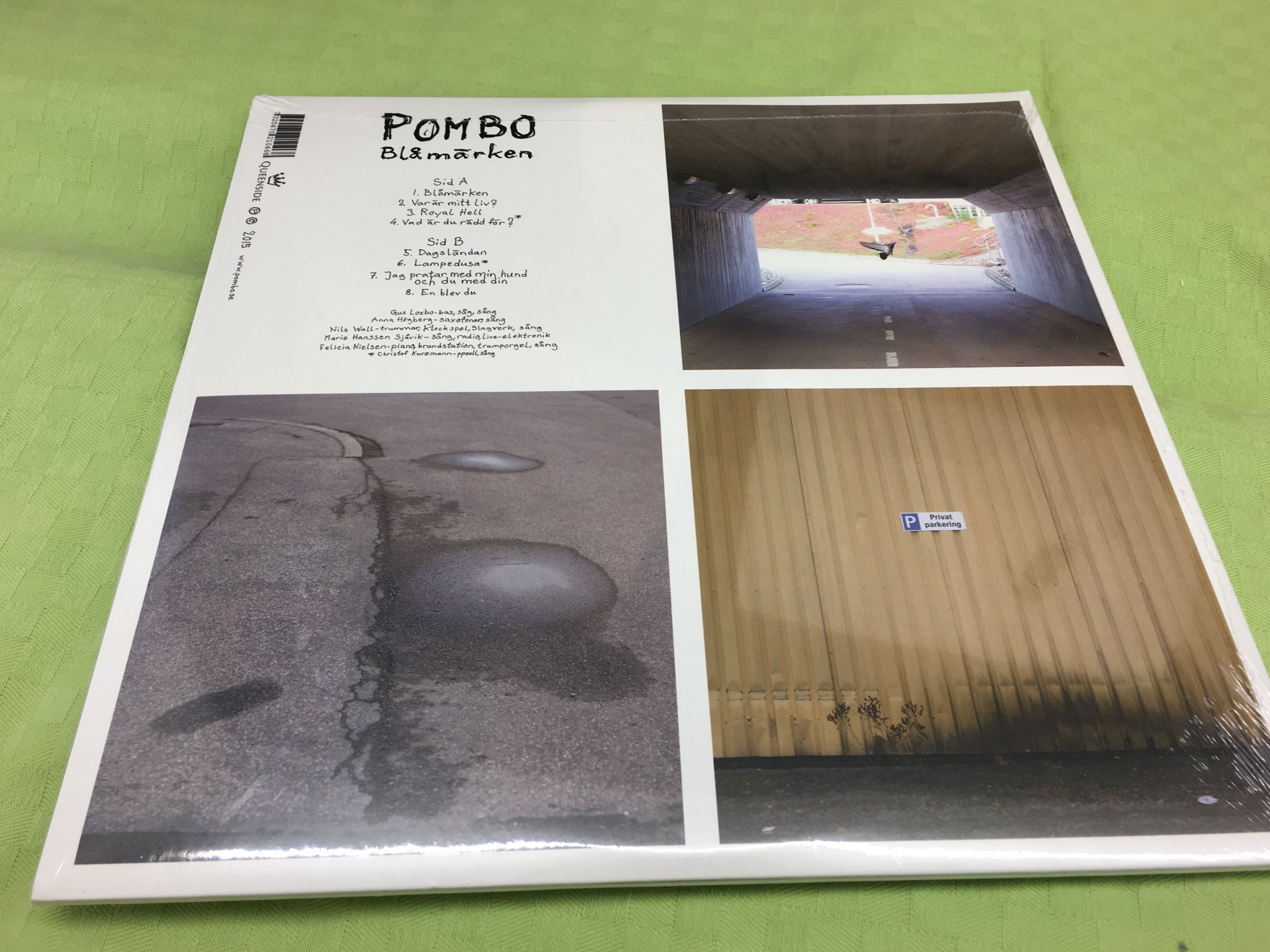 Omslagsbild för skivan POMBO blåmärken LP 2015 QUEENSIDE QUEENCD006 STILL SEALED 