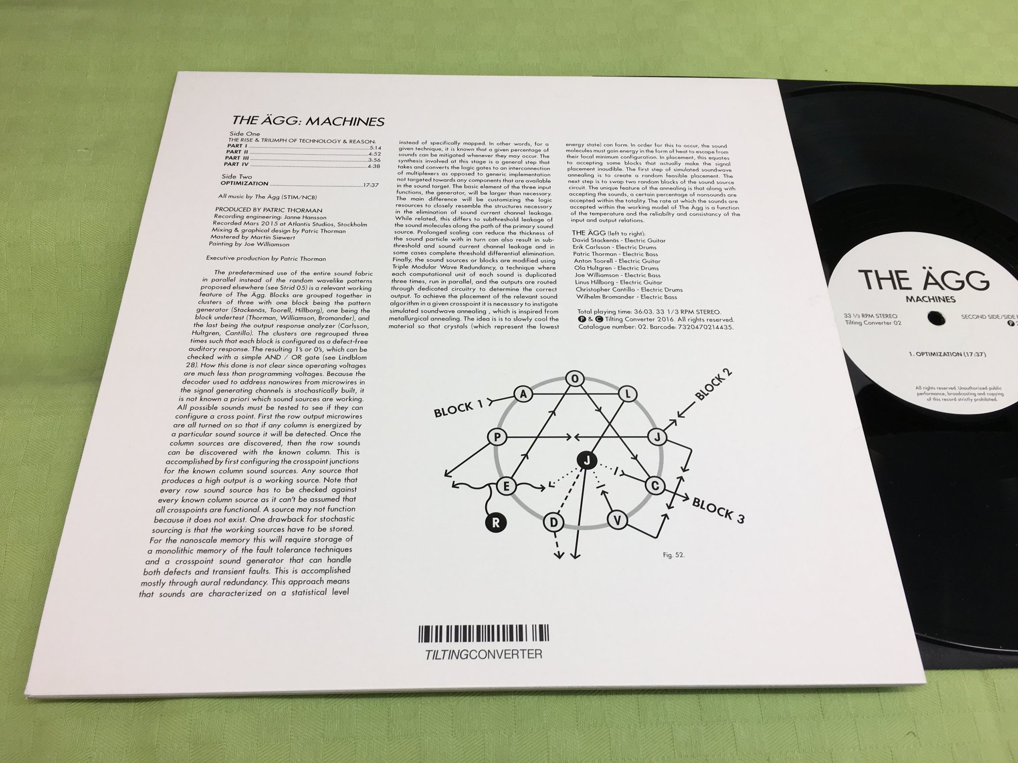 Omslagsbild för skivan THE ÄGG machines LP 2016 TILTING CONVERTER TC02