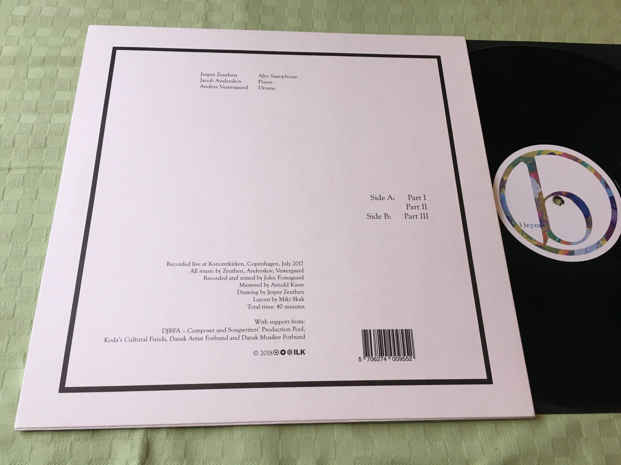 Omslagsbild för skivan JESPER ZEUTHEN out of the spectacle LP 2018 ILK MUSIC ilk283lp