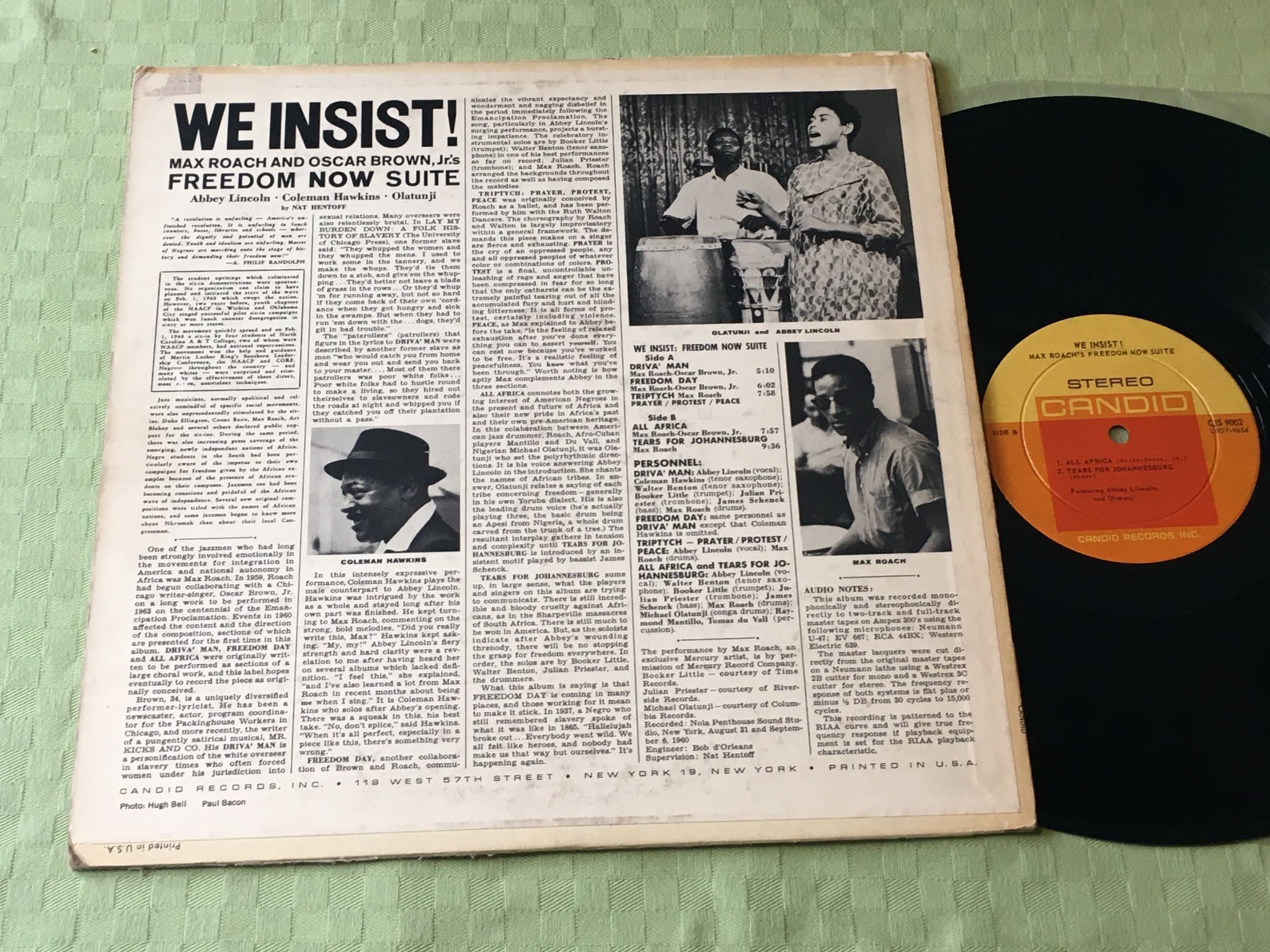 Omslagsbild för skivan MAX ROACH We Insist!  LP -61 US CANDID CJS 9002 original 