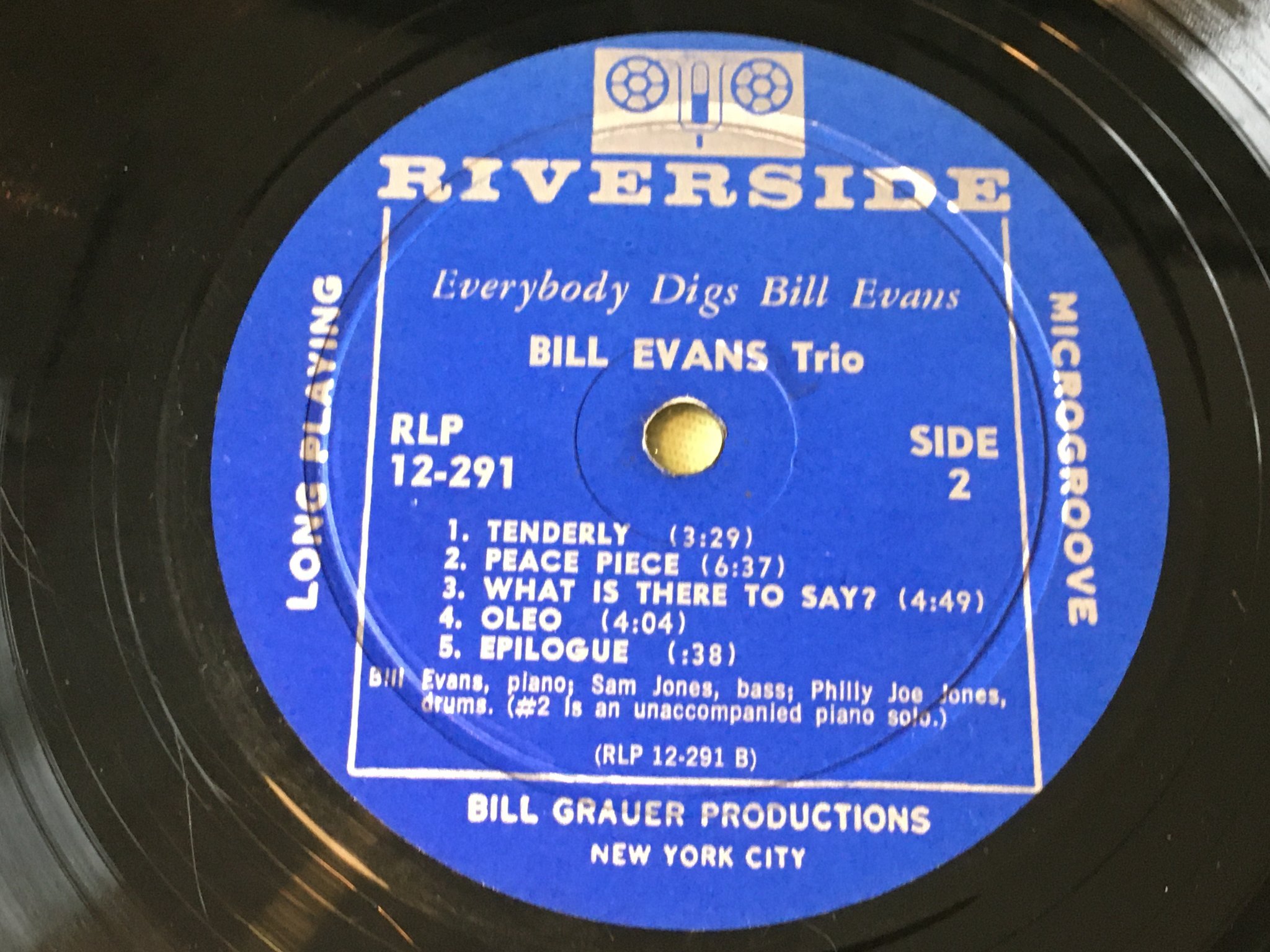 Omslagsbild för skivan BILL EVANS everybody digs LP -59 US RIVERSIDE RLP 12-291