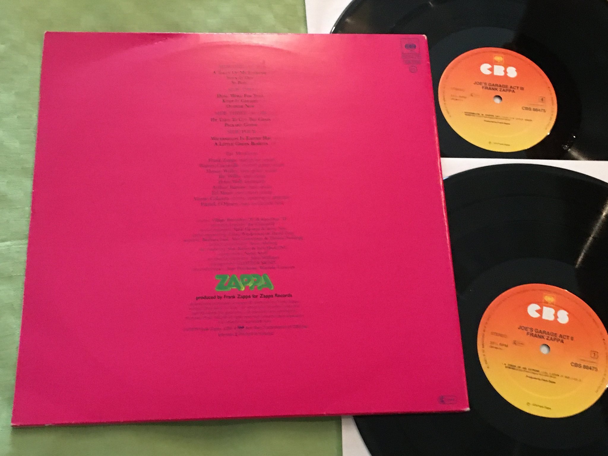 Omslagsbild för skivan FRANK ZAPPA Joe's garage act II 2xLP -79 Hol CBS 88475