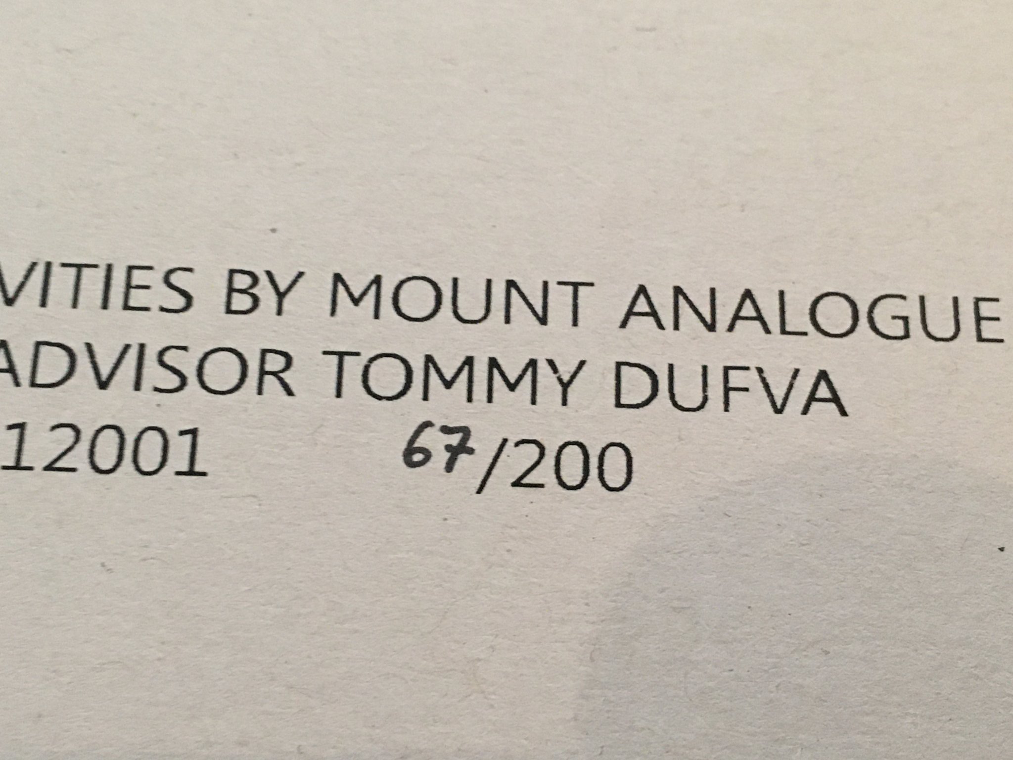 Omslagsbild för skivan MOUNT ANALOGUE metamorphosis on plants 12” 2015 cover is a "screen print"