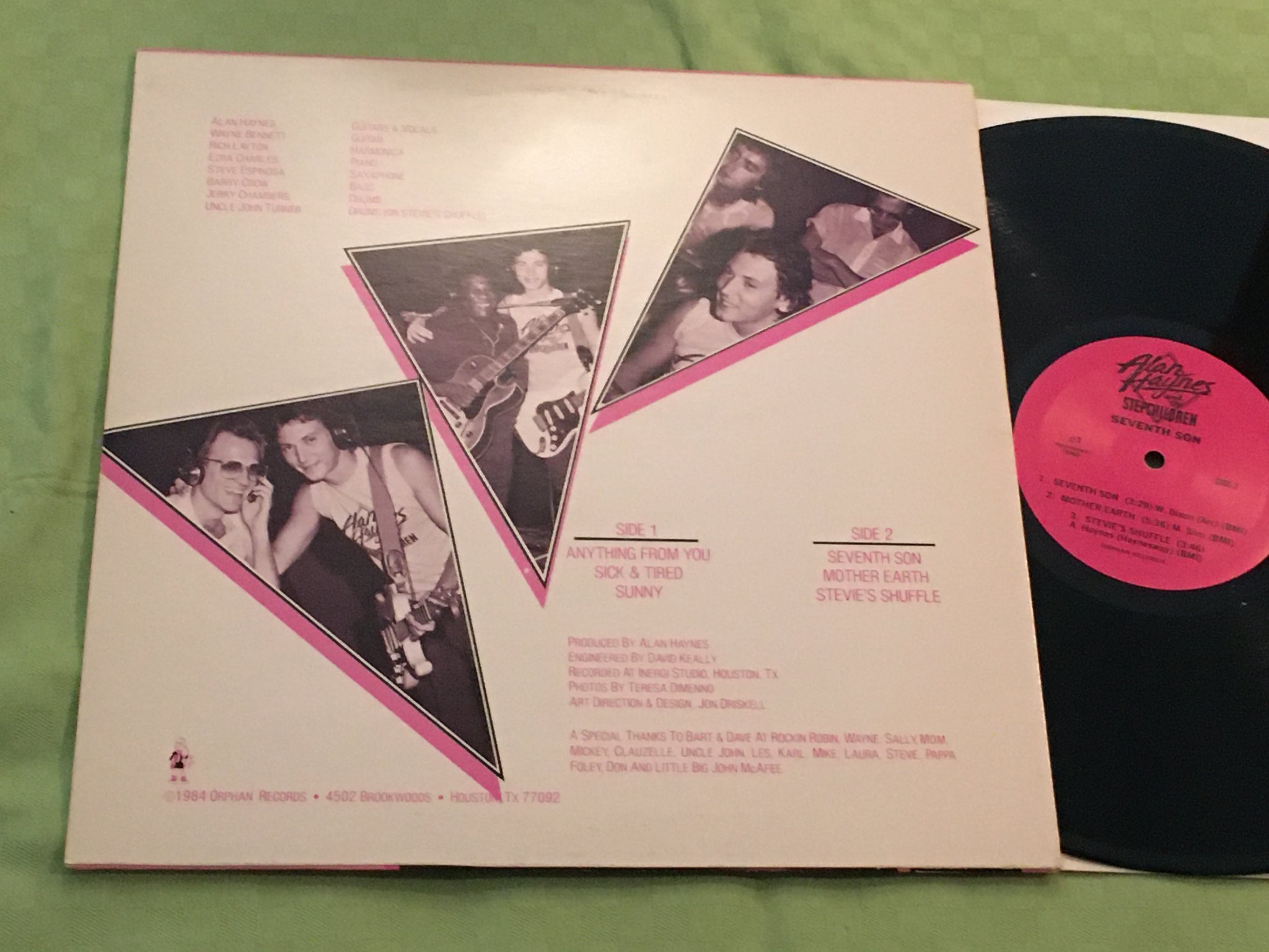 Omslagsbild för skivan ALAN HAYNES & THE STEP CHILDREN seventh son LP -84 TEXAS BLUES signerad