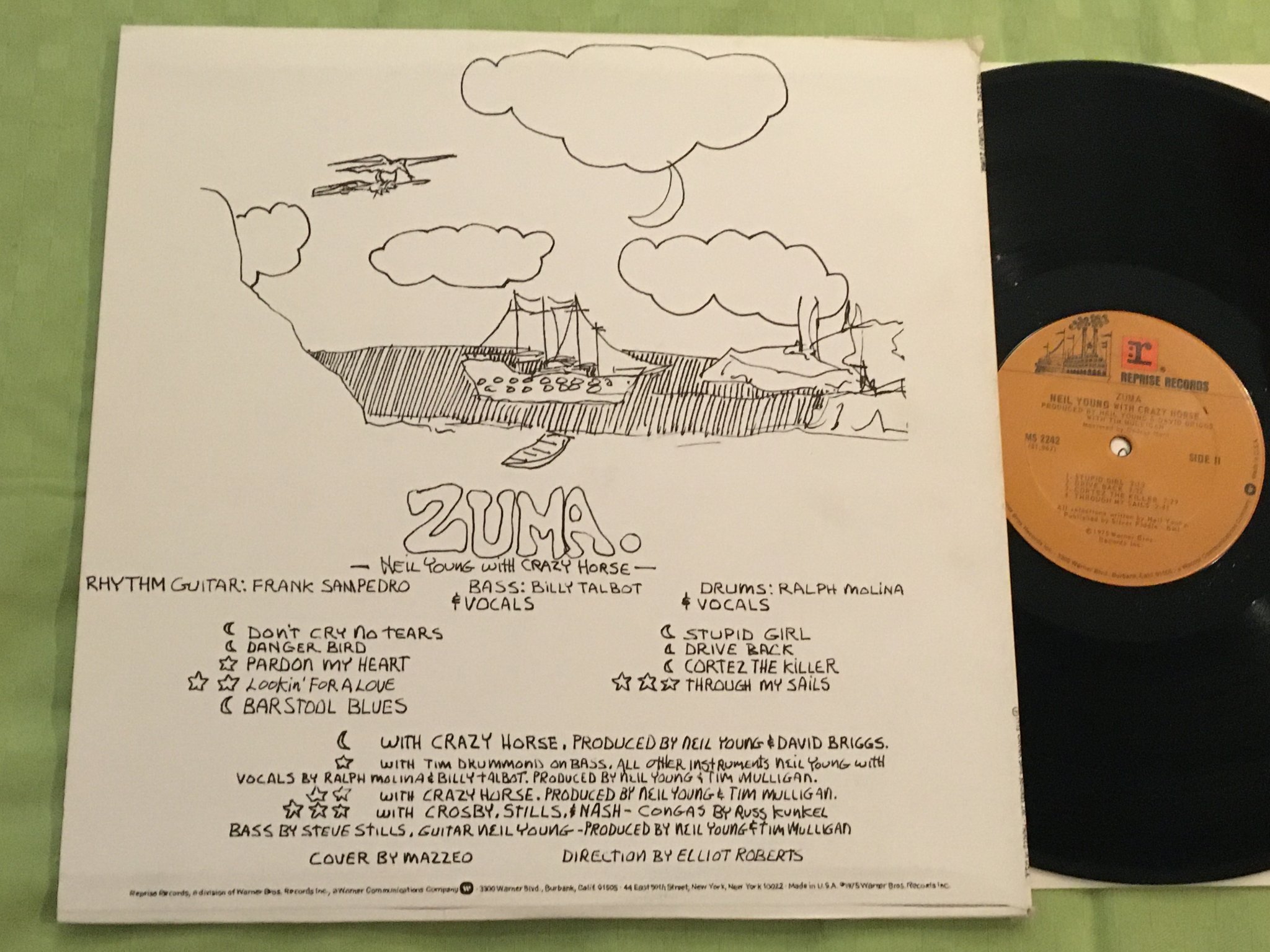 Omslagsbild för skivan NEIL YOUNG zuma LP -75 US WARNER BROS MS 2242