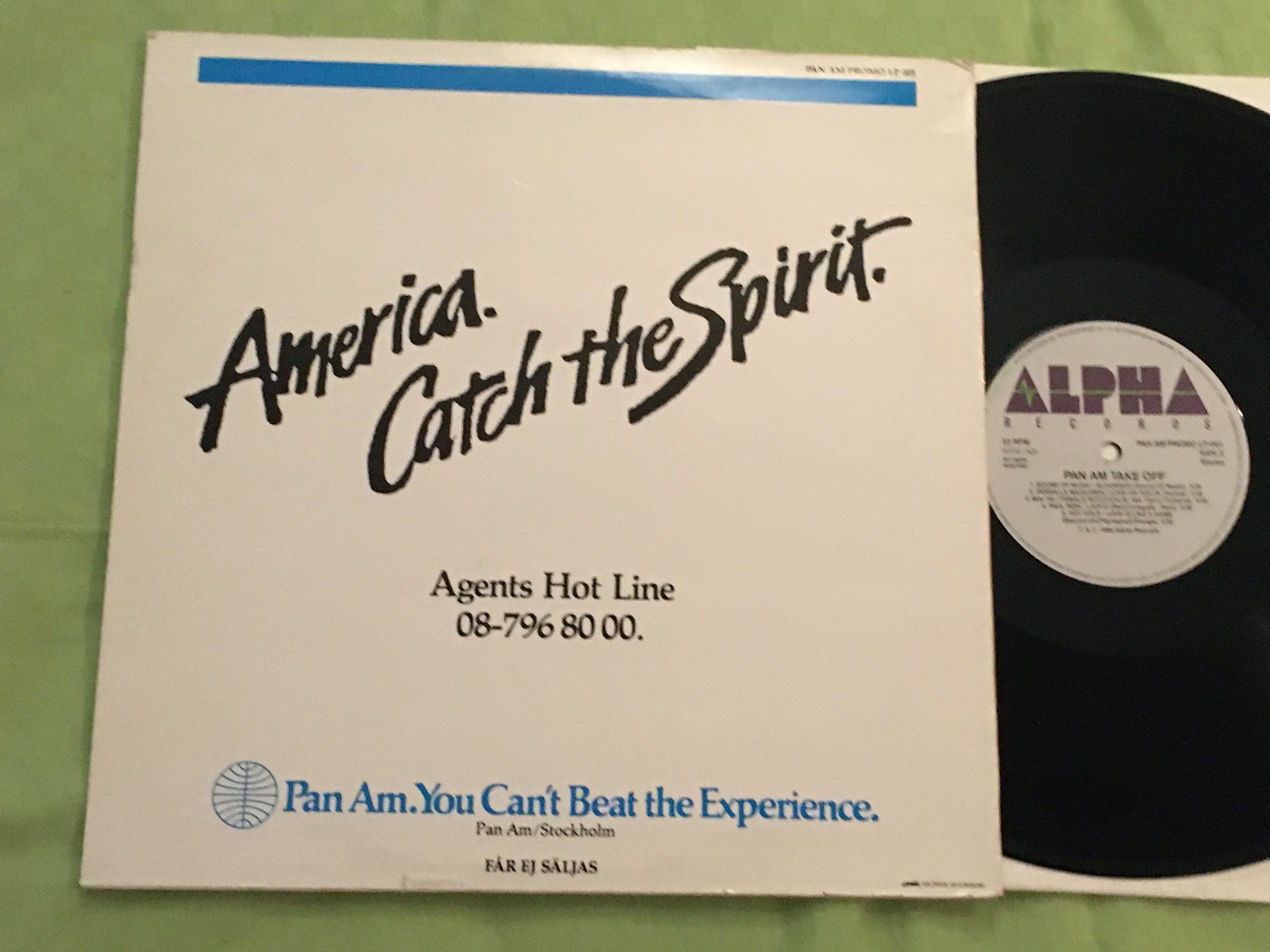 Omslagsbild för skivan V/A PAN AM take off LP -86 Swe ALPHA PROMO LP-001 flygplan