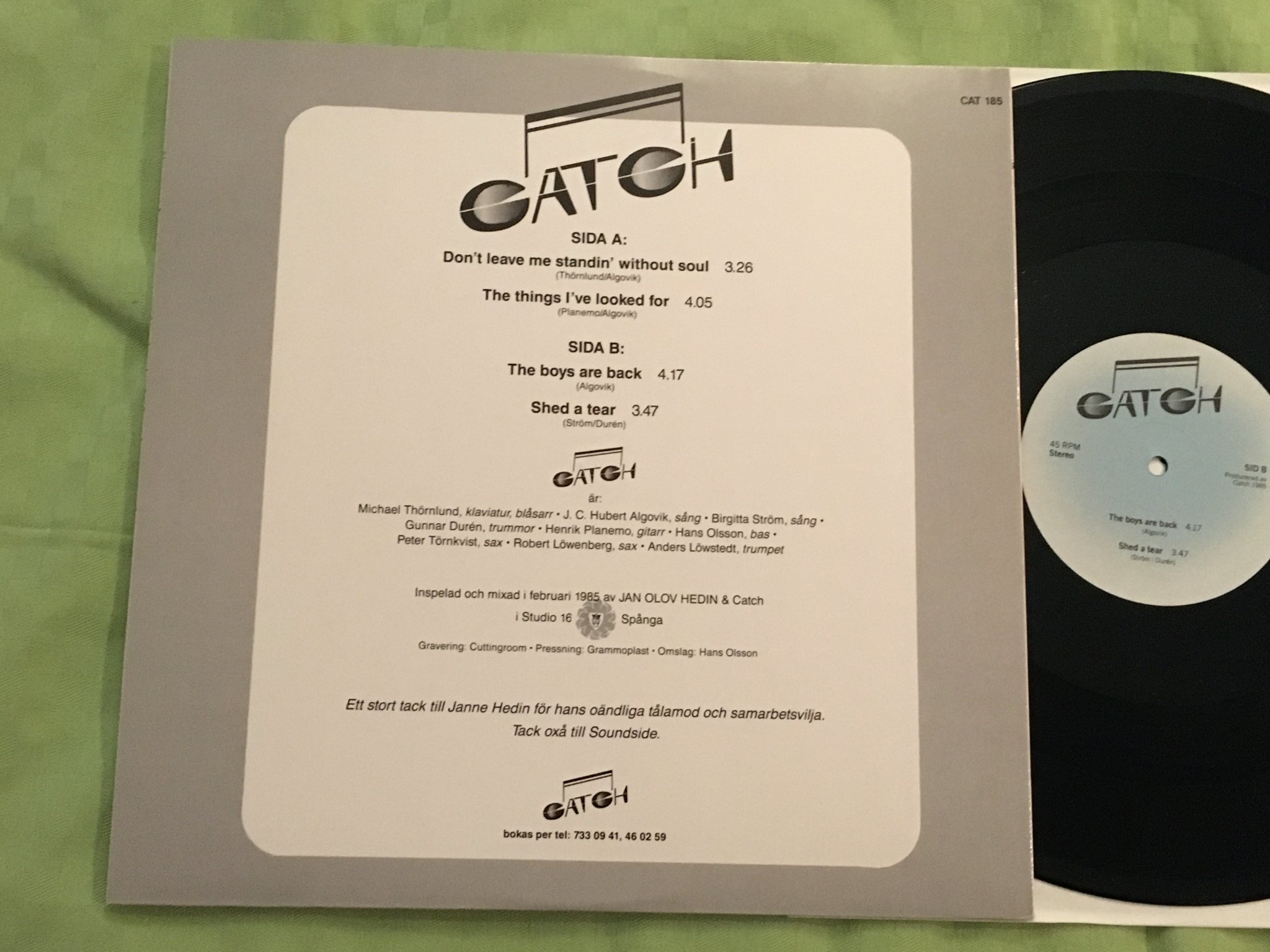 Omslagsbild för skivan CATCH 12"ep -85 Swe MODERN SOUL private press RARE!