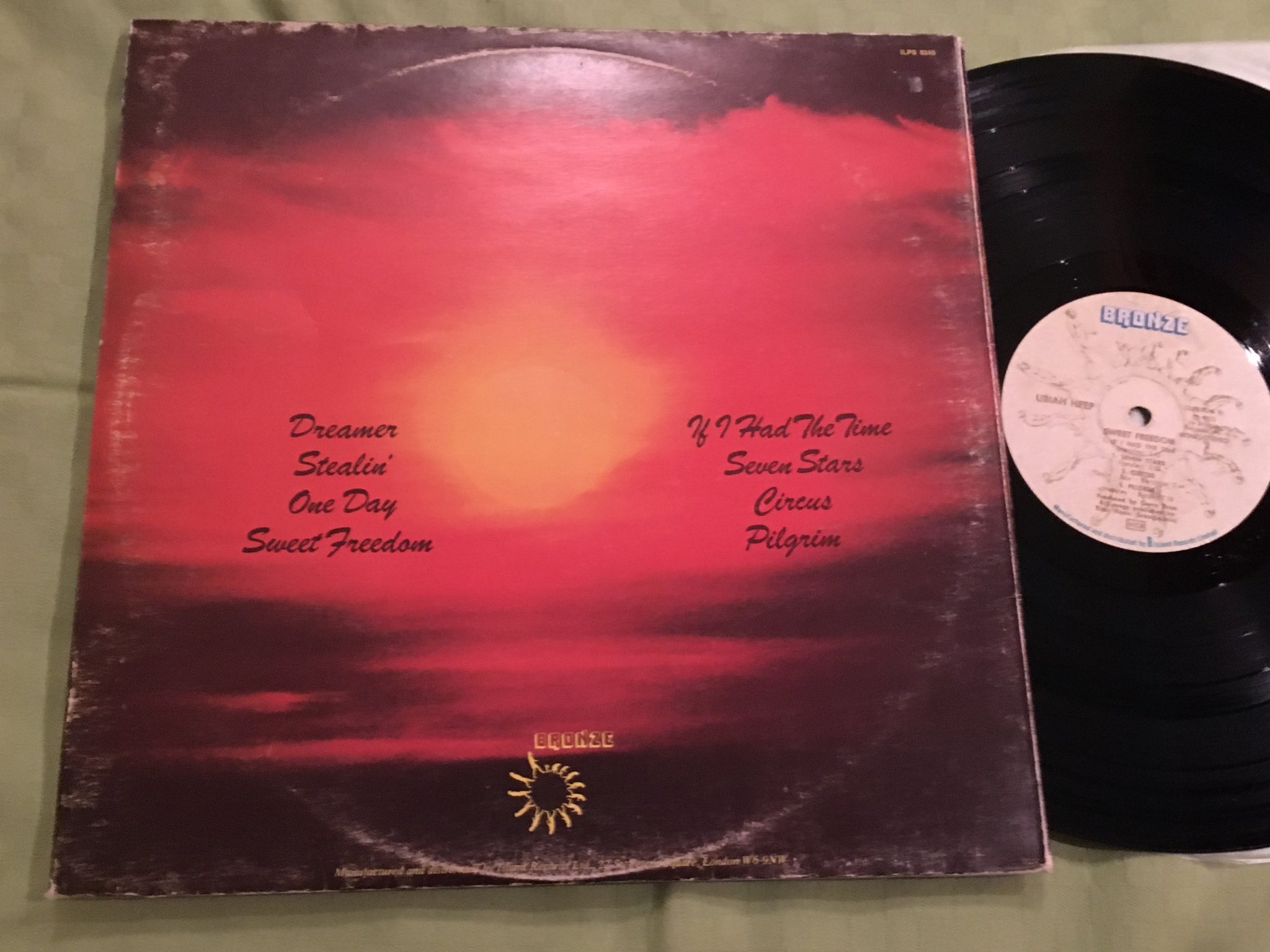 Omslagsbild för skivan URIAH HEEP sweet freedom LP -73 Swe BRONZE ILPS 9246