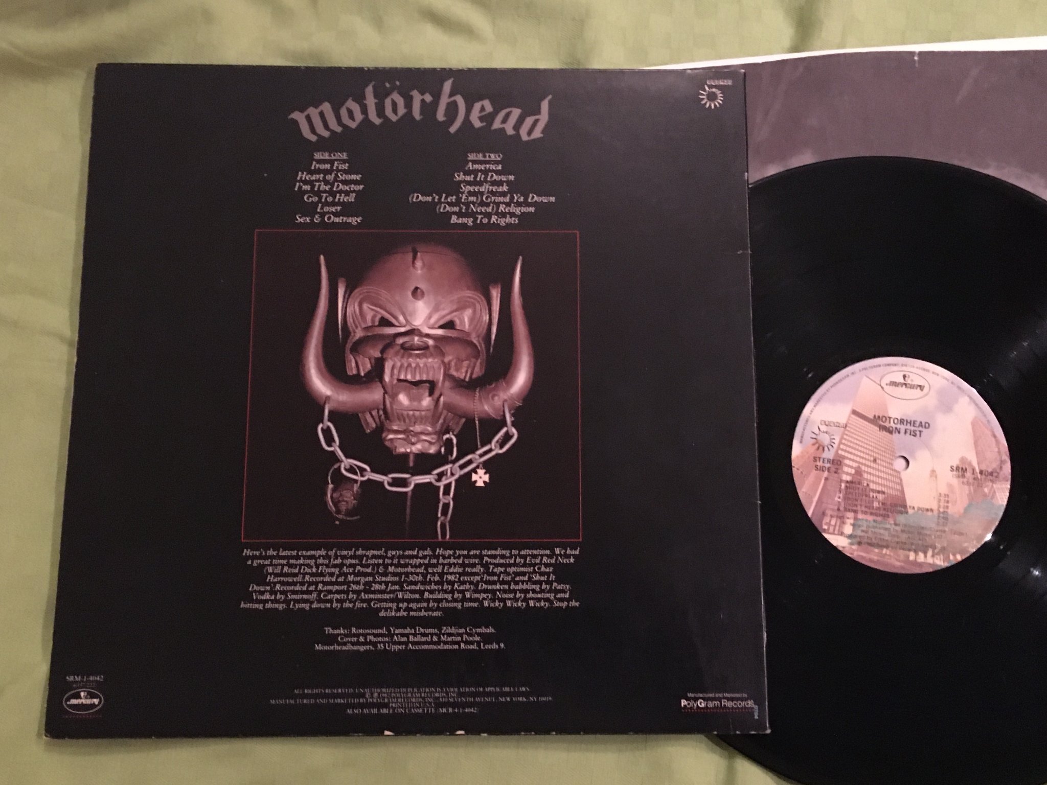Omslagsbild för skivan 2 st MOTÖRHEAD album ironfist & ace of spades