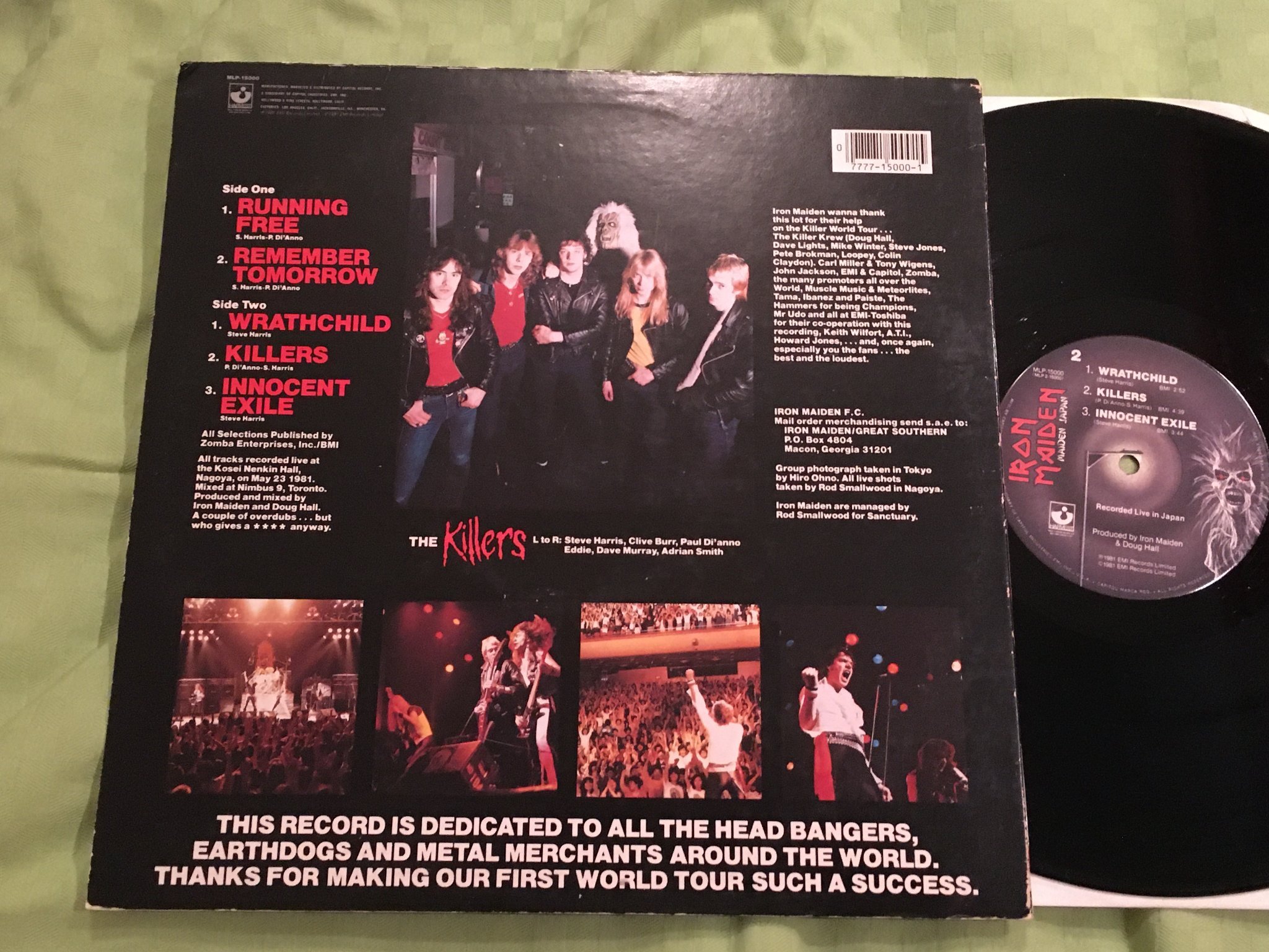 Omslagsbild för skivan 2 st IRON MAIDEN skivor  powerslave & maiden japan