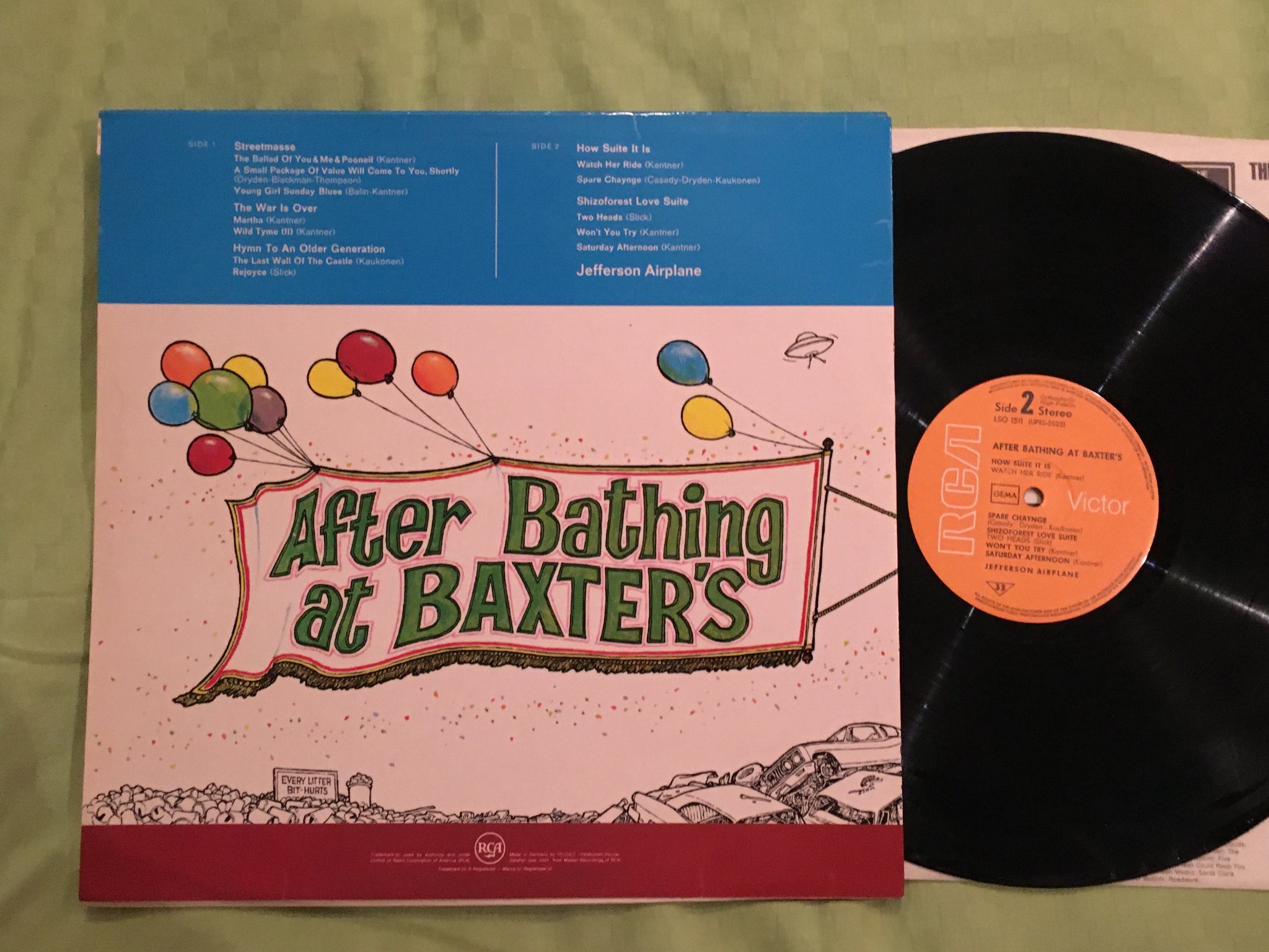 Omslagsbild för skivan JEFFERSON AIRPLANE after bathing at Baxter's LP Ger RCA LSO 1511